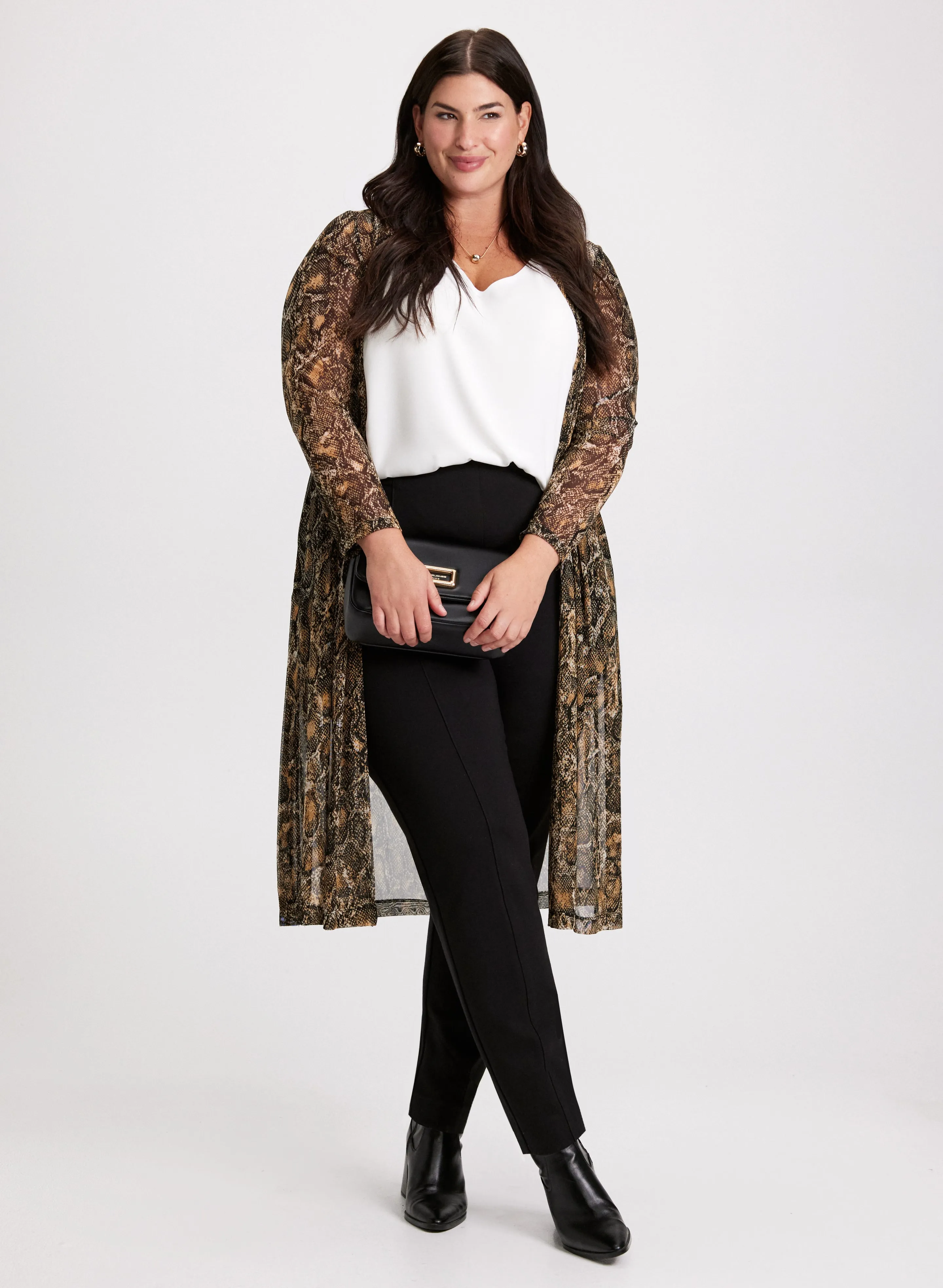 Snake Print Cardigan & Slim-Leg Pants sold by Laura