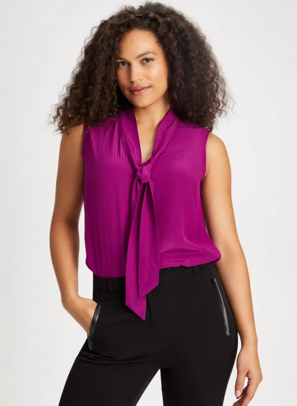 Tie Neck Sleeveless Blouse sold by Laura