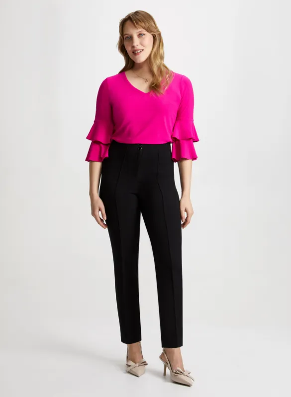 Flounce Sleeve Top & Slim Leg Pants sold by Laura