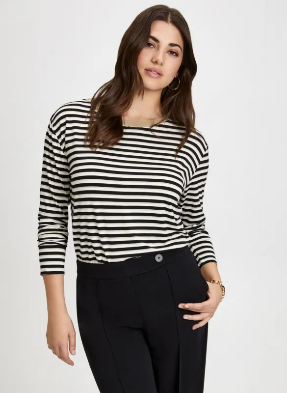 3/4 Sleeve Stripe Print Top sold by Laura