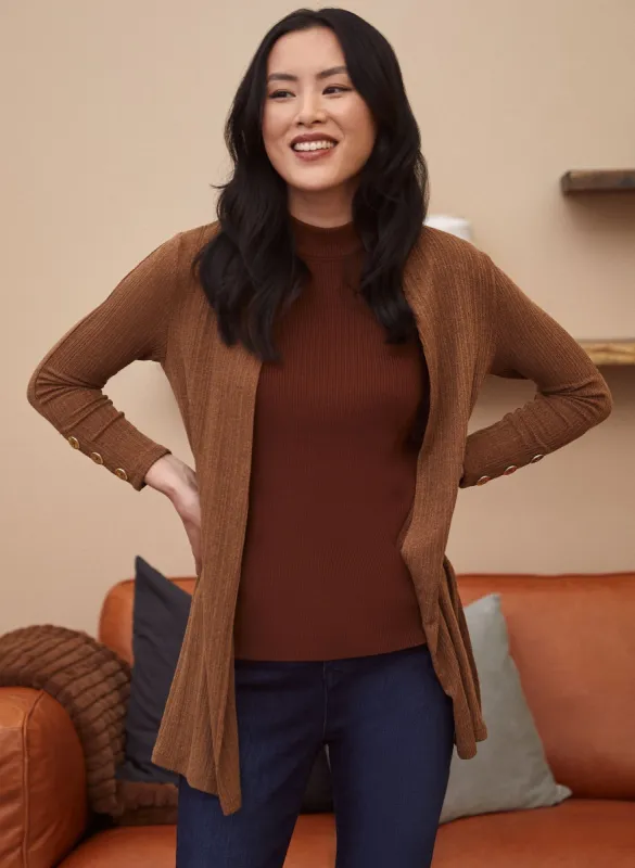 Button Detail Knit Cover Up sold by Laura