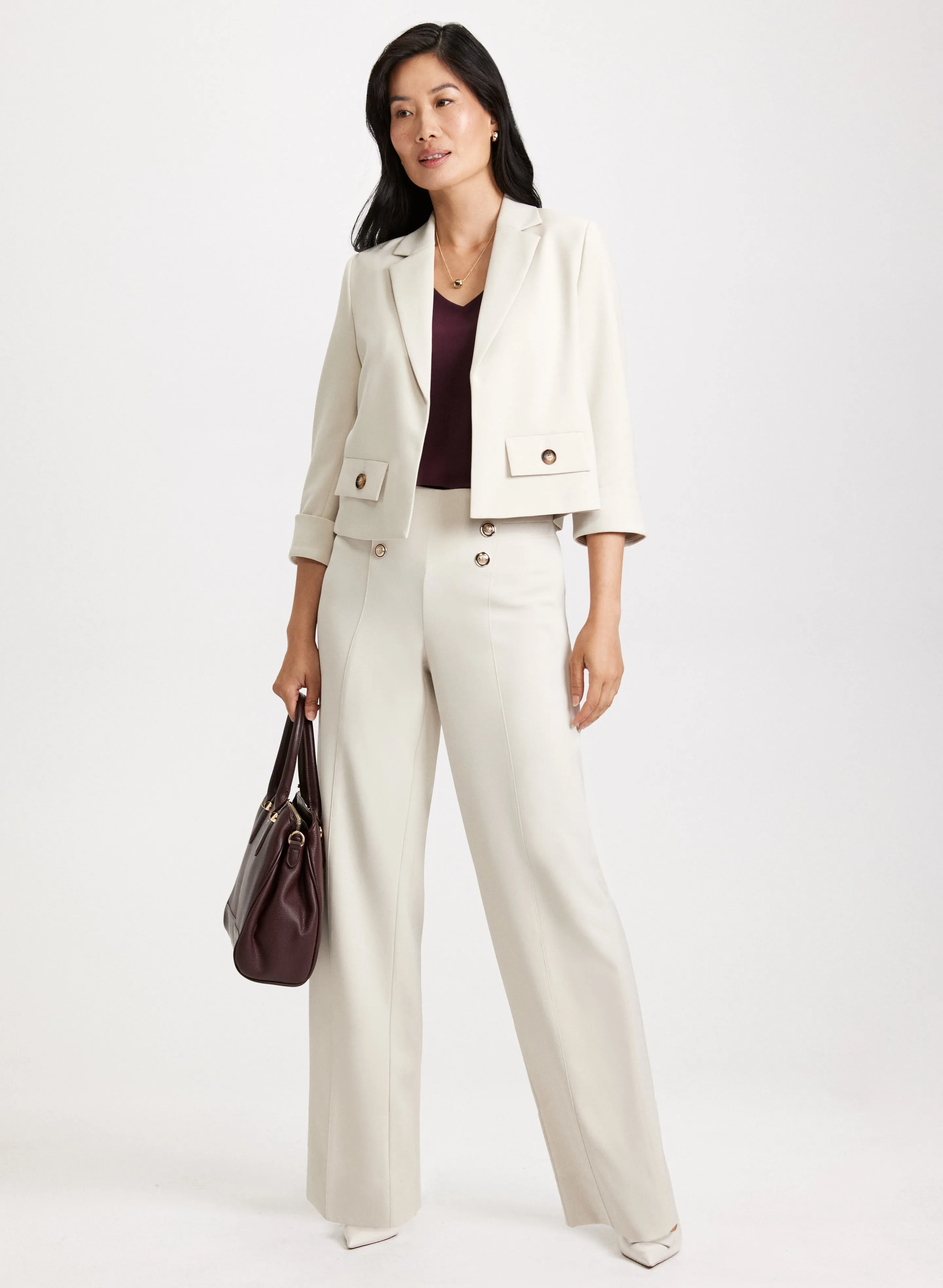 Short Twill Jacket & Wide Leg Pants sold by Laura