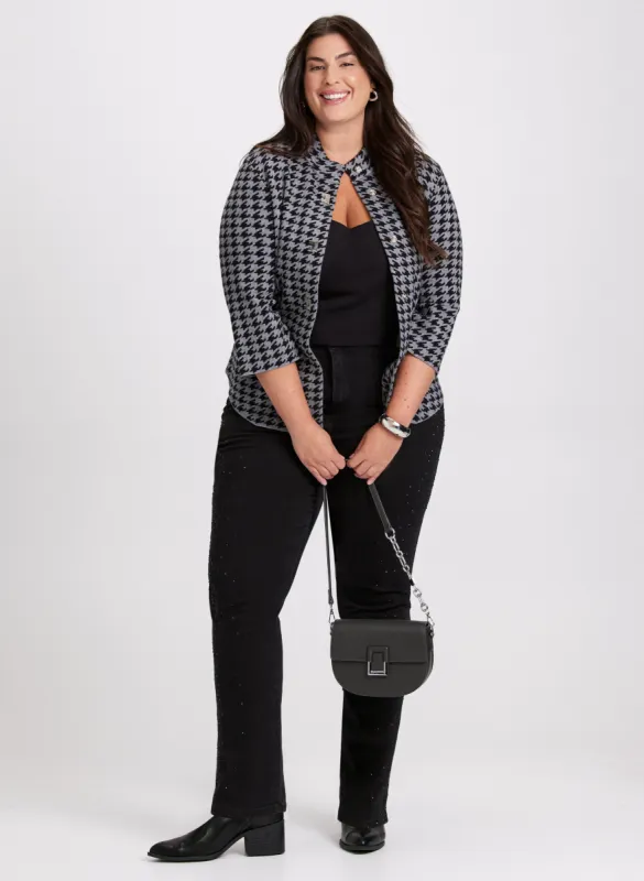 Houndstooth Cardigan & Rhinestone Detail Jeans sold by Laura