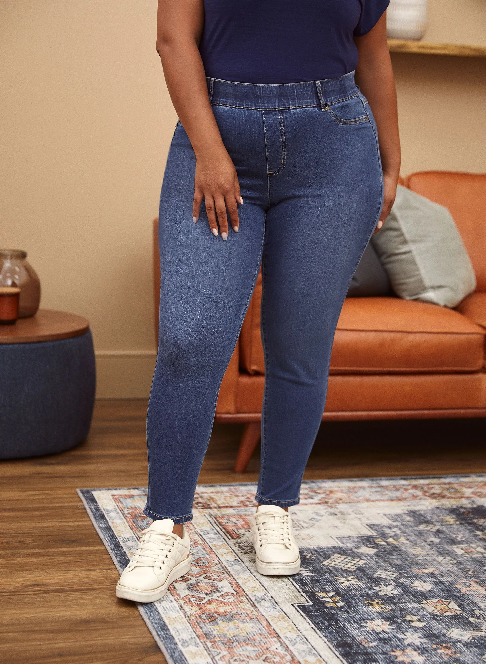 Slim Leg Pull-On Jeans sold by Laura