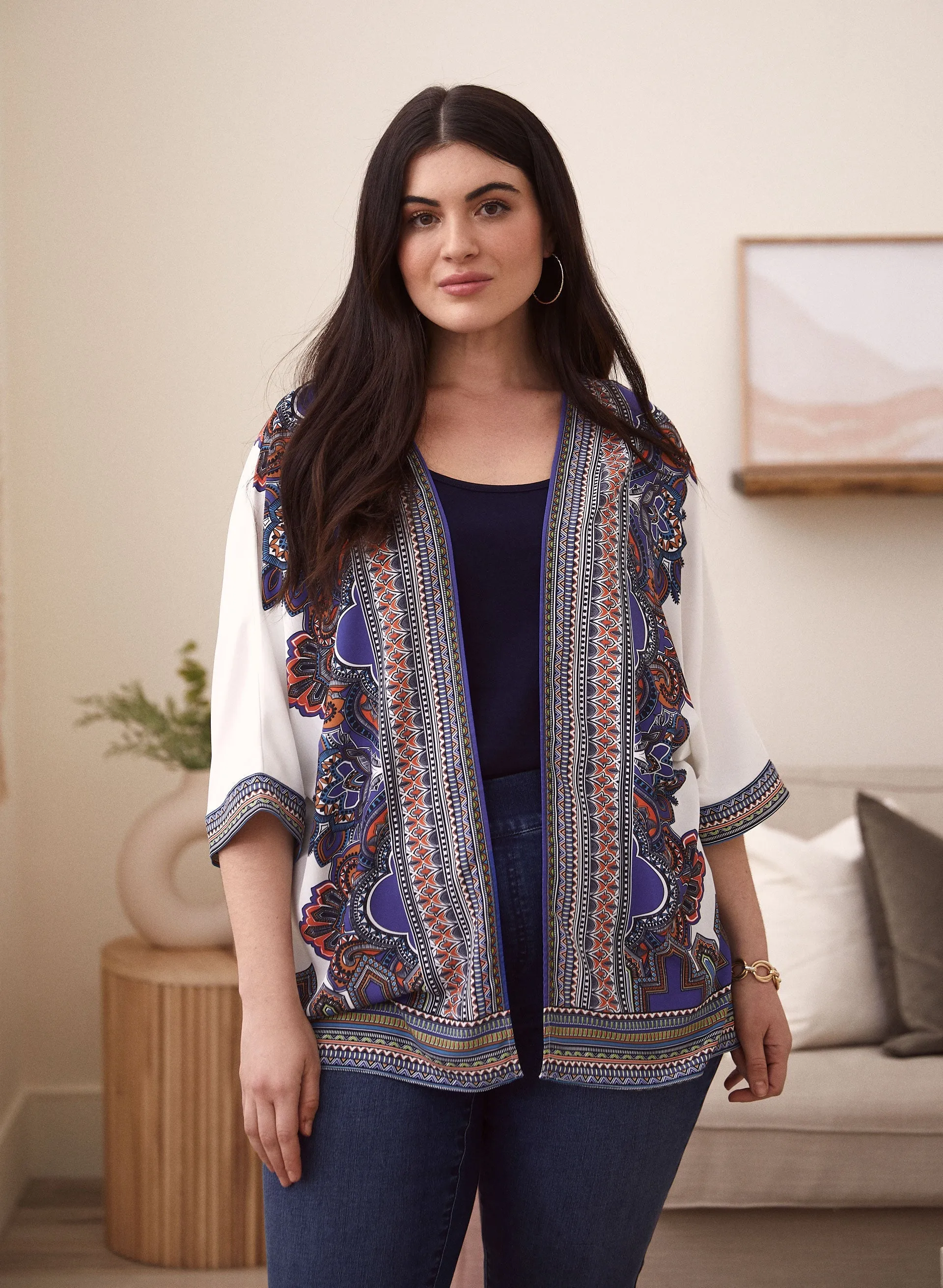 Paisley Print Open Front Top sold by Laura