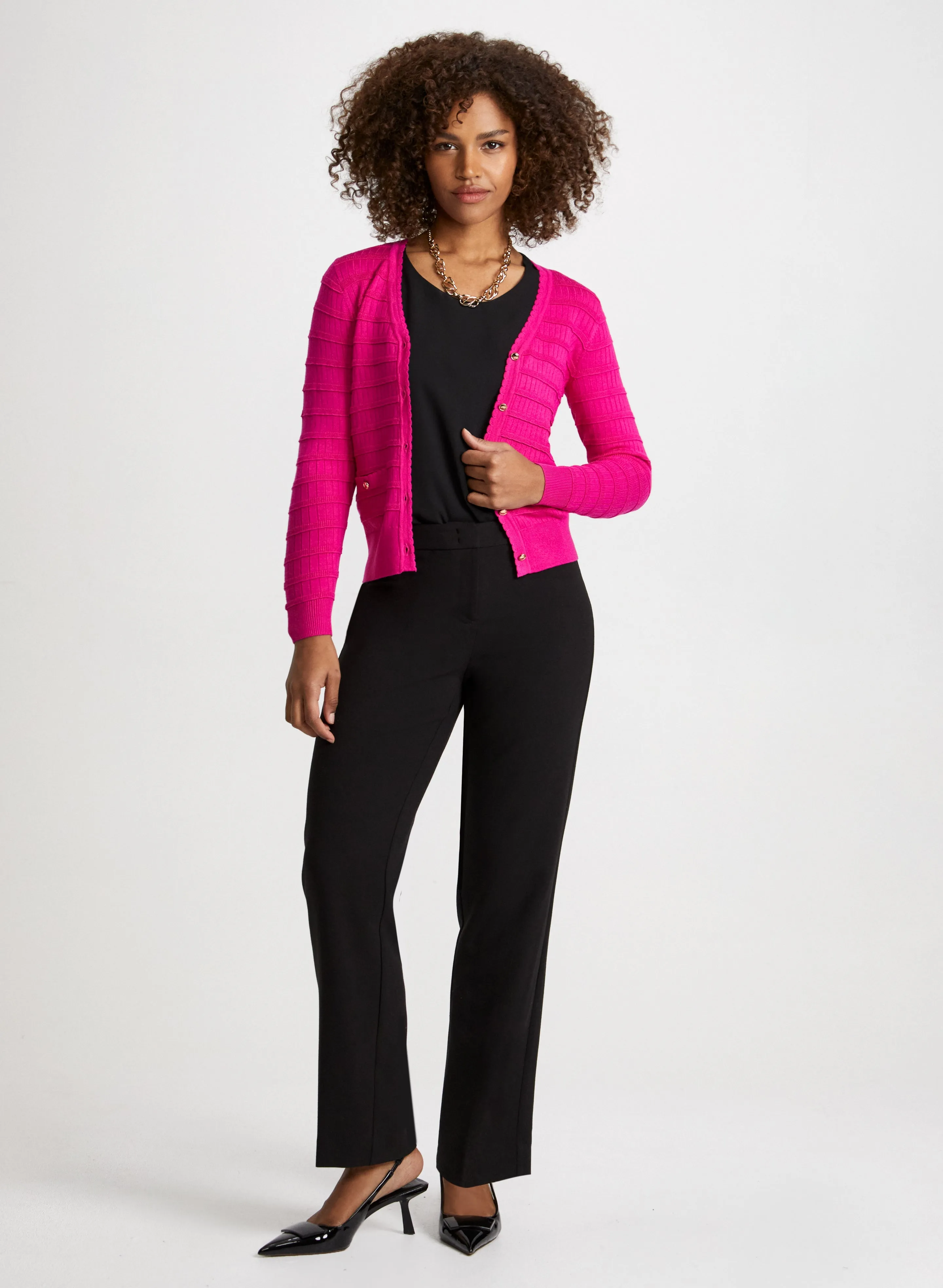 Textured Cardigan & Wide Leg Pants sold by Laura