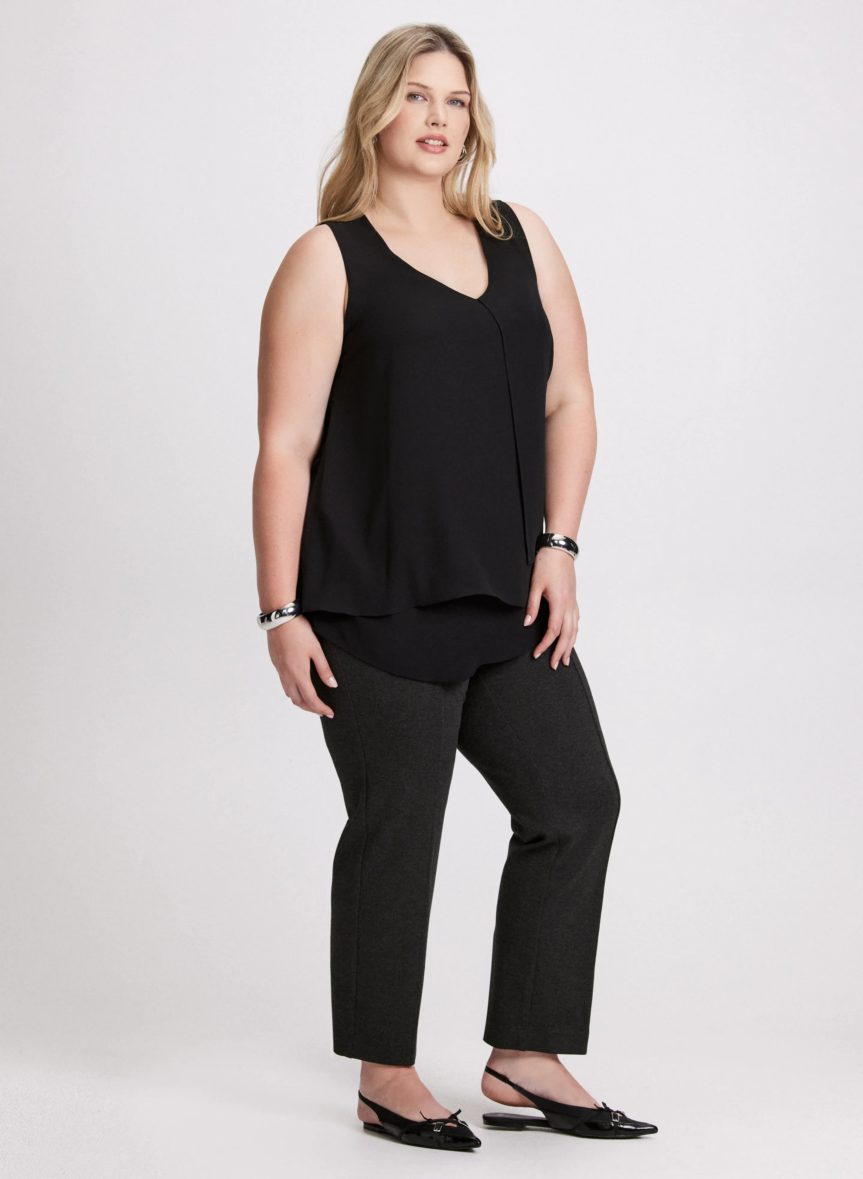 Sofia Pull-On Straight-Leg Pants sold by Laura product image thumbnail 2