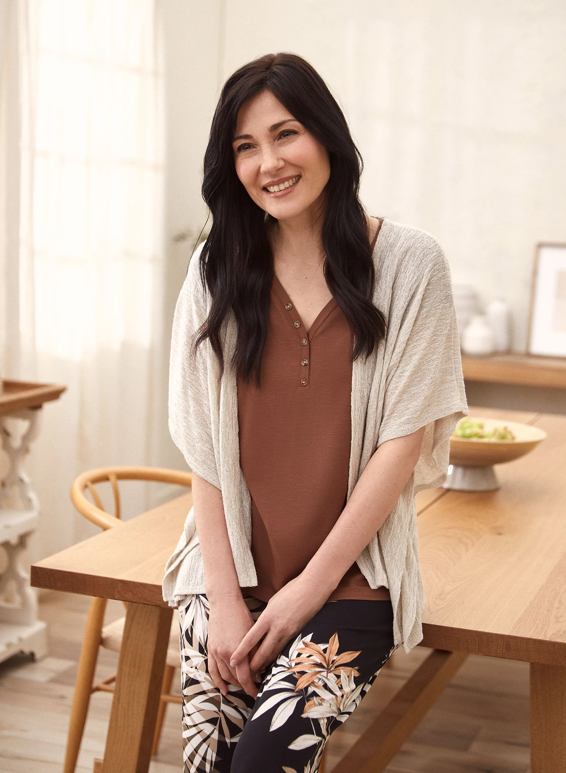 Drop Shoulder Henley Tee sold by Laura product image thumbnail 4