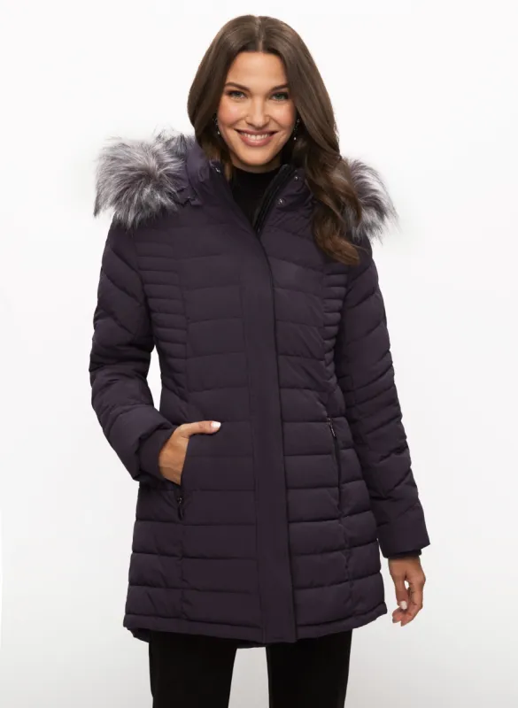 Stretch Recycled Vegan Down Coat sold by Laura