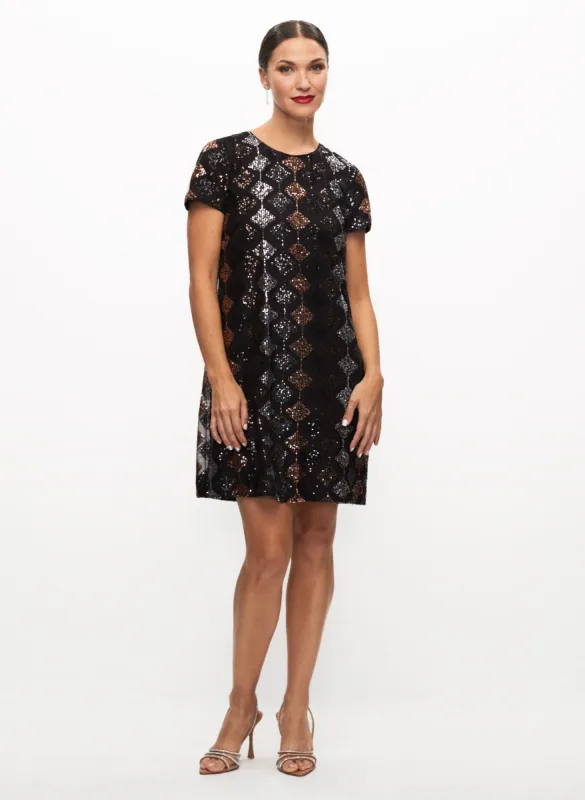 Diamond Motif Sequin Dress sold by Laura