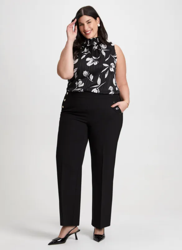 Smocked Neck Top & Modern Fit Pants sold by Laura