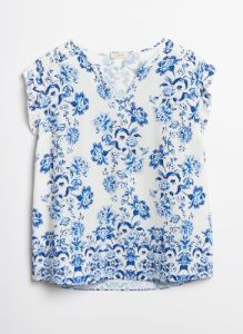 Floral Print Cap Sleeve Blouse sold by Laura