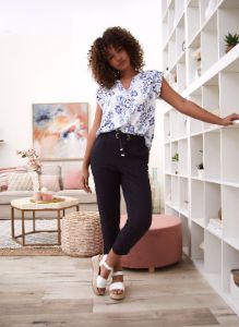 Floral Print Cap Sleeve Blouse sold by Laura