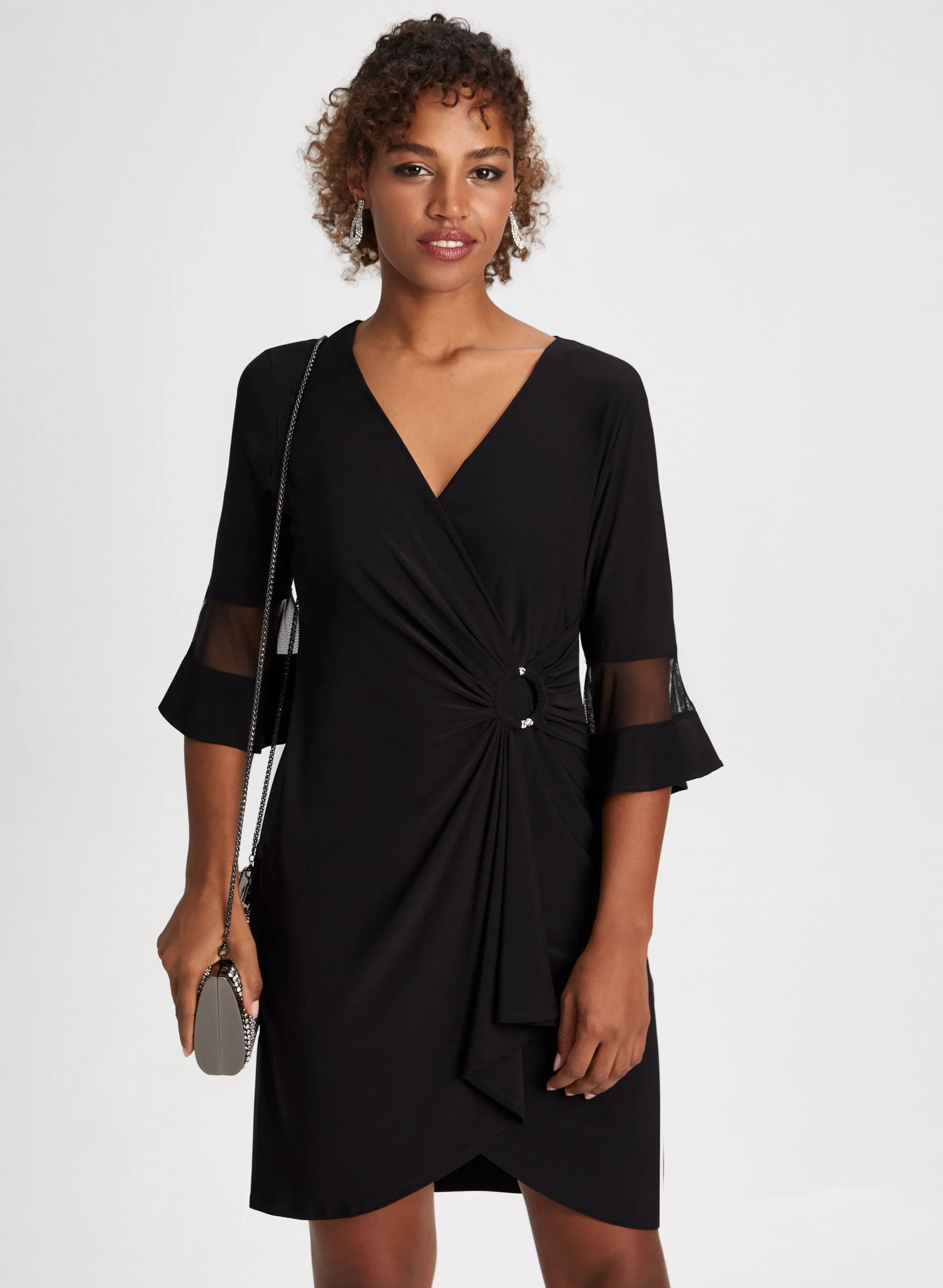 Mesh Detail 3/4 Sleeve Dress sold by Laura product image thumbnail 5