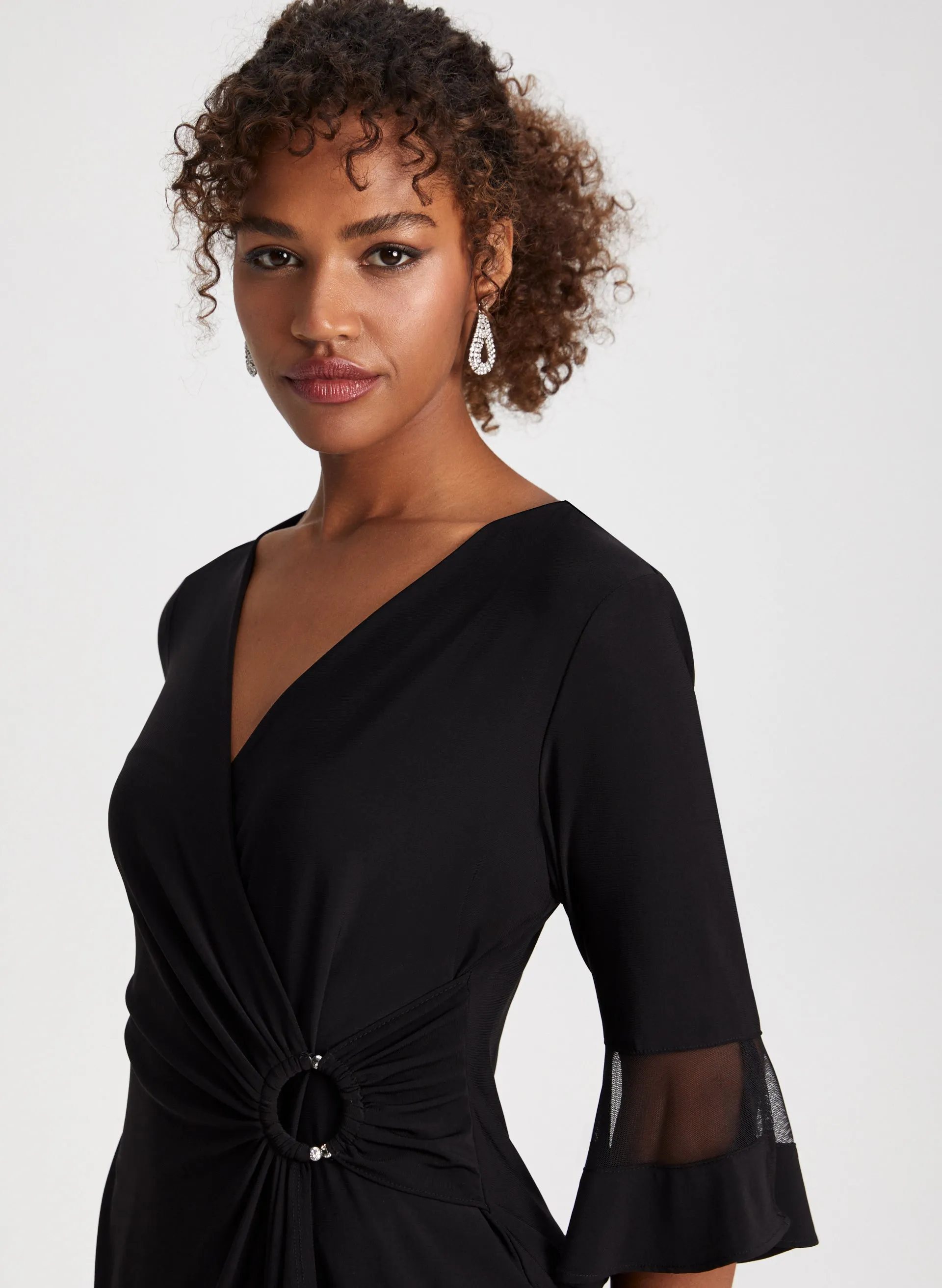 Mesh Detail 3/4 Sleeve Dress sold by Laura product image thumbnail 4