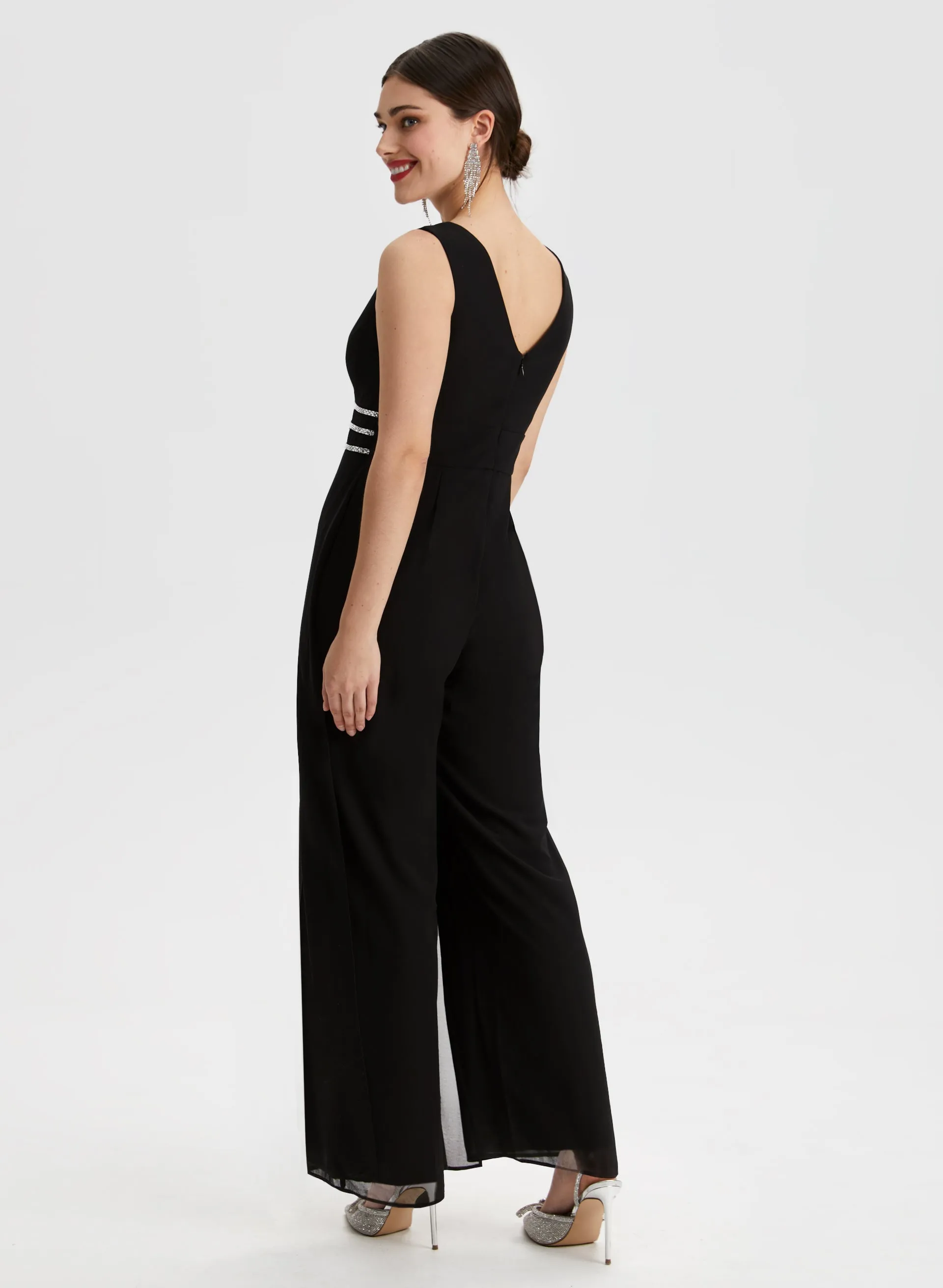 Rhinestone Stripe Detail Jumpsuit sold by Laura product image thumbnail 2