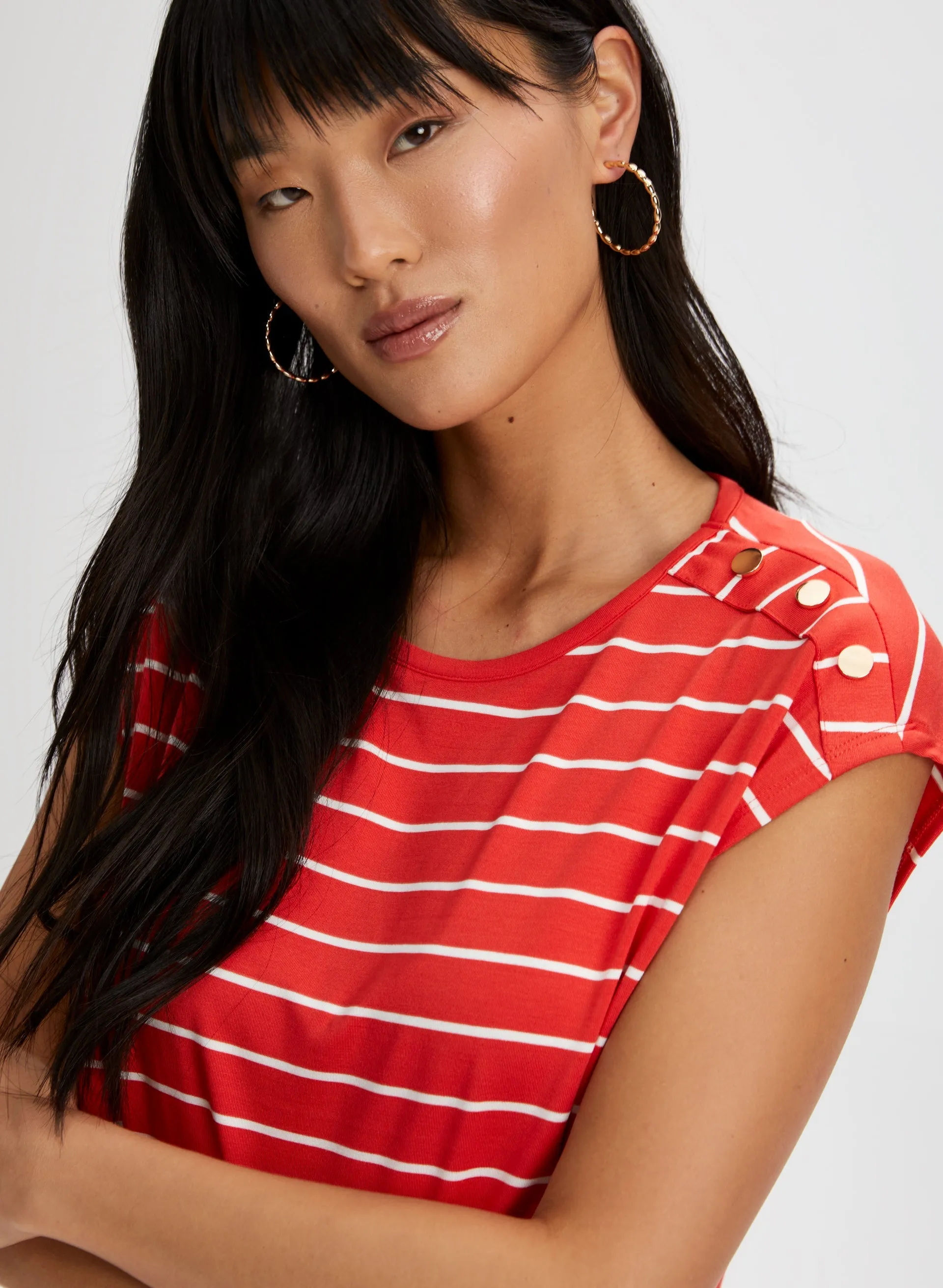 Stripe Print Two-Tone Top sold by Laura product image thumbnail 2