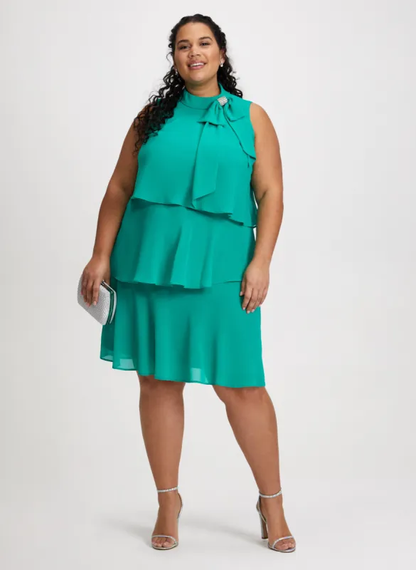 Bow Neck Tiered Dress sold by Laura