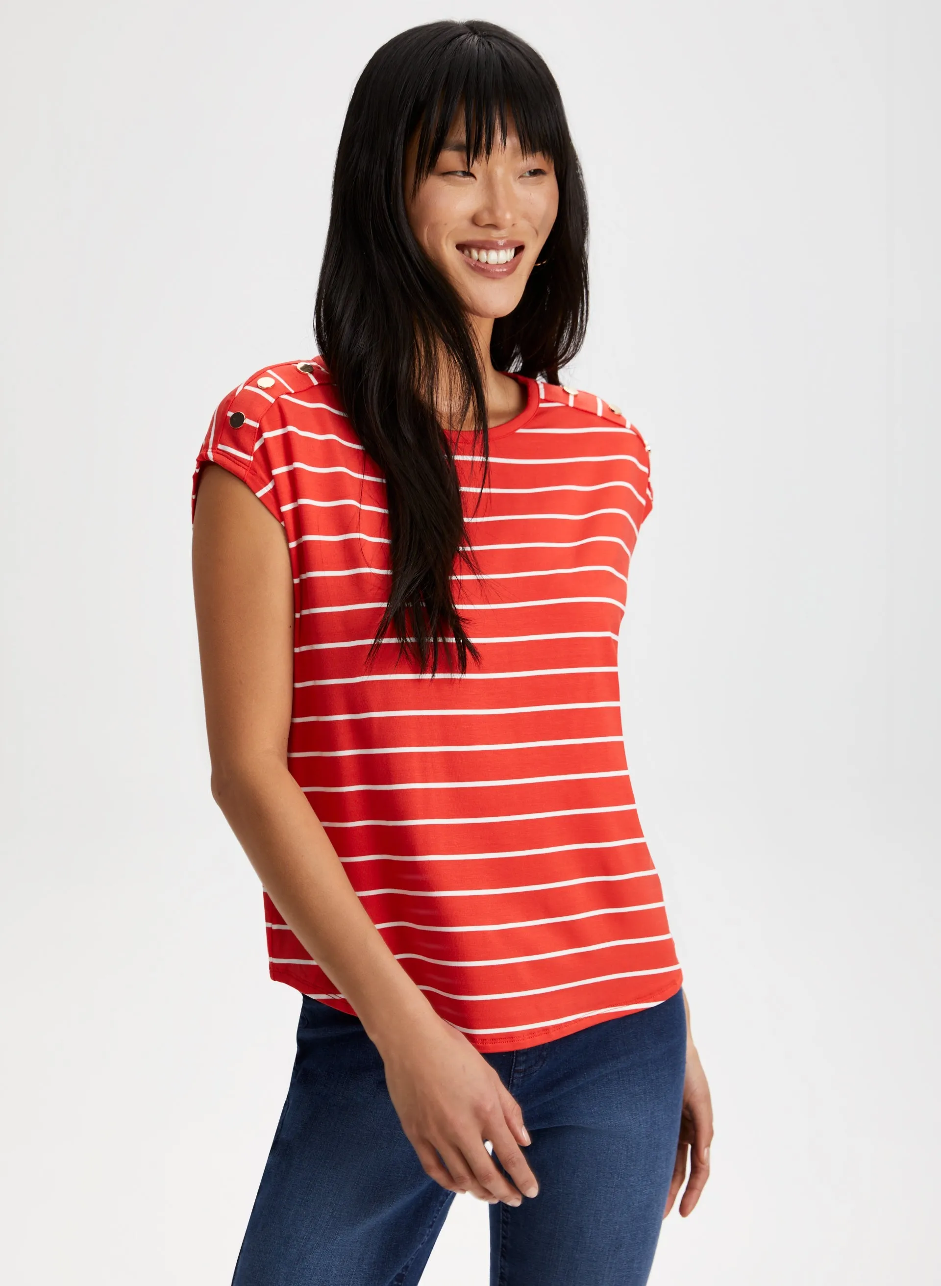 Stripe Print Two-Tone Top sold by Laura product image thumbnail 5