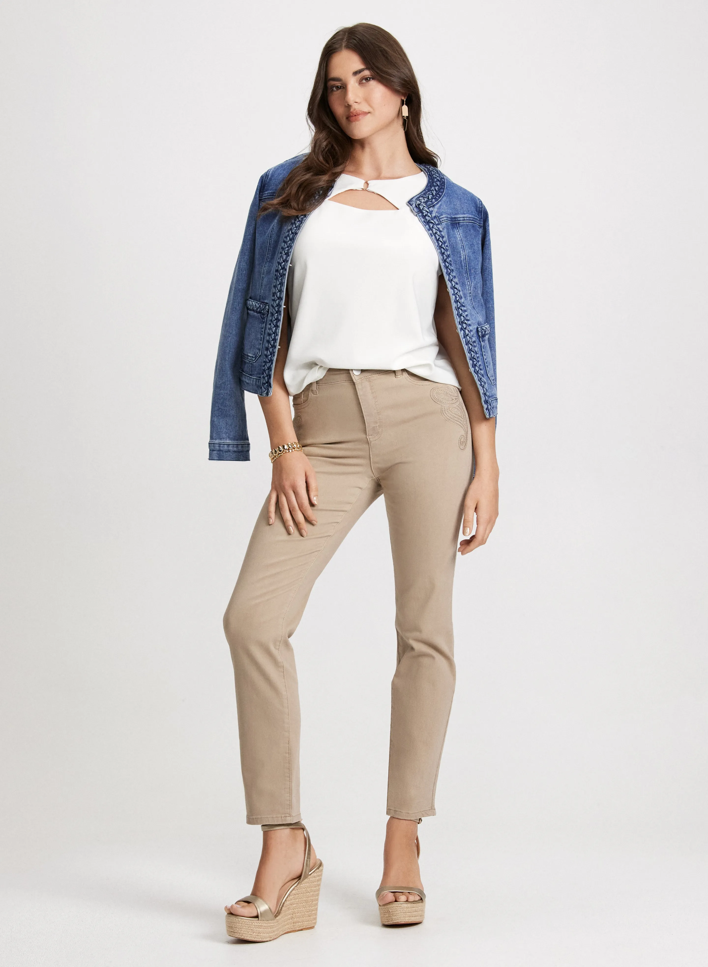 Braided Denim Jacket & Straight Leg Pants sold by Laura