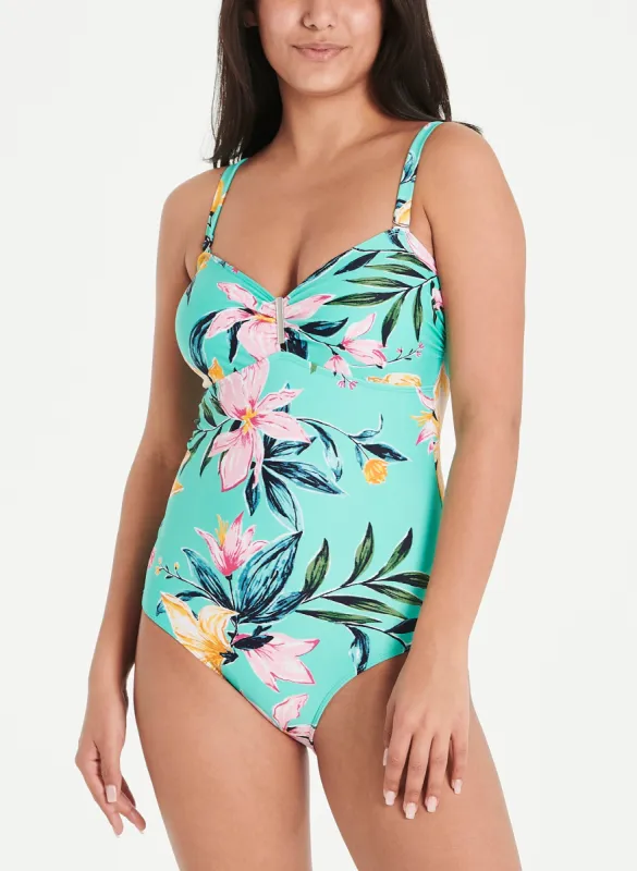 Floral Print One-Piece Swimsuit sold by Laura