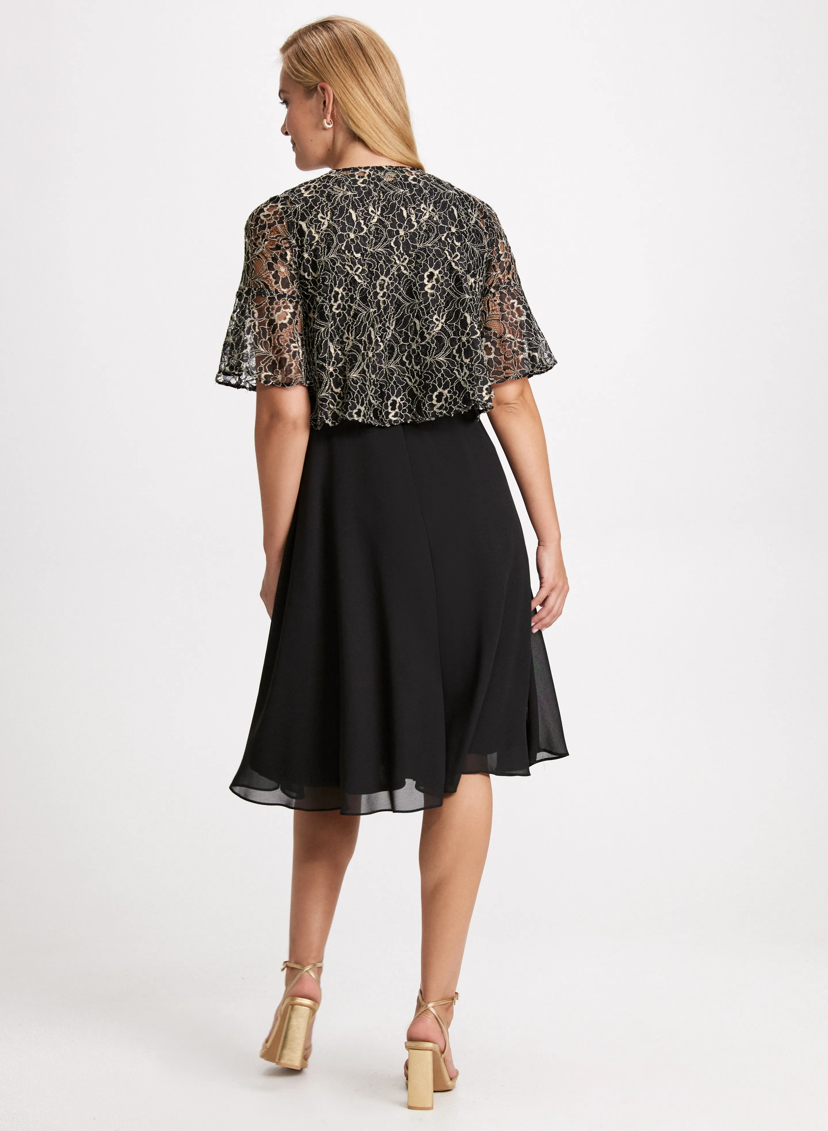 Metallic Embroidered Dress & Jacket Set sold by Laura product image thumbnail 2