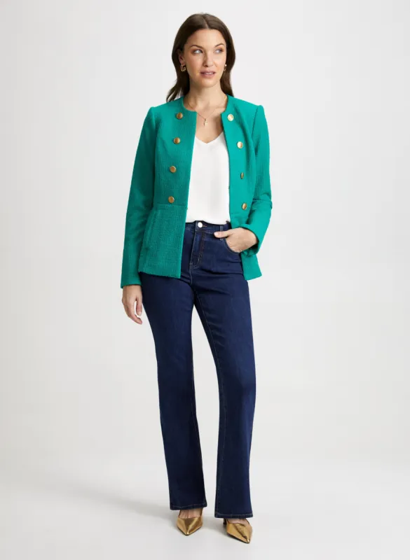 Bouclé Jacket & Bootcut Jeans sold by Laura