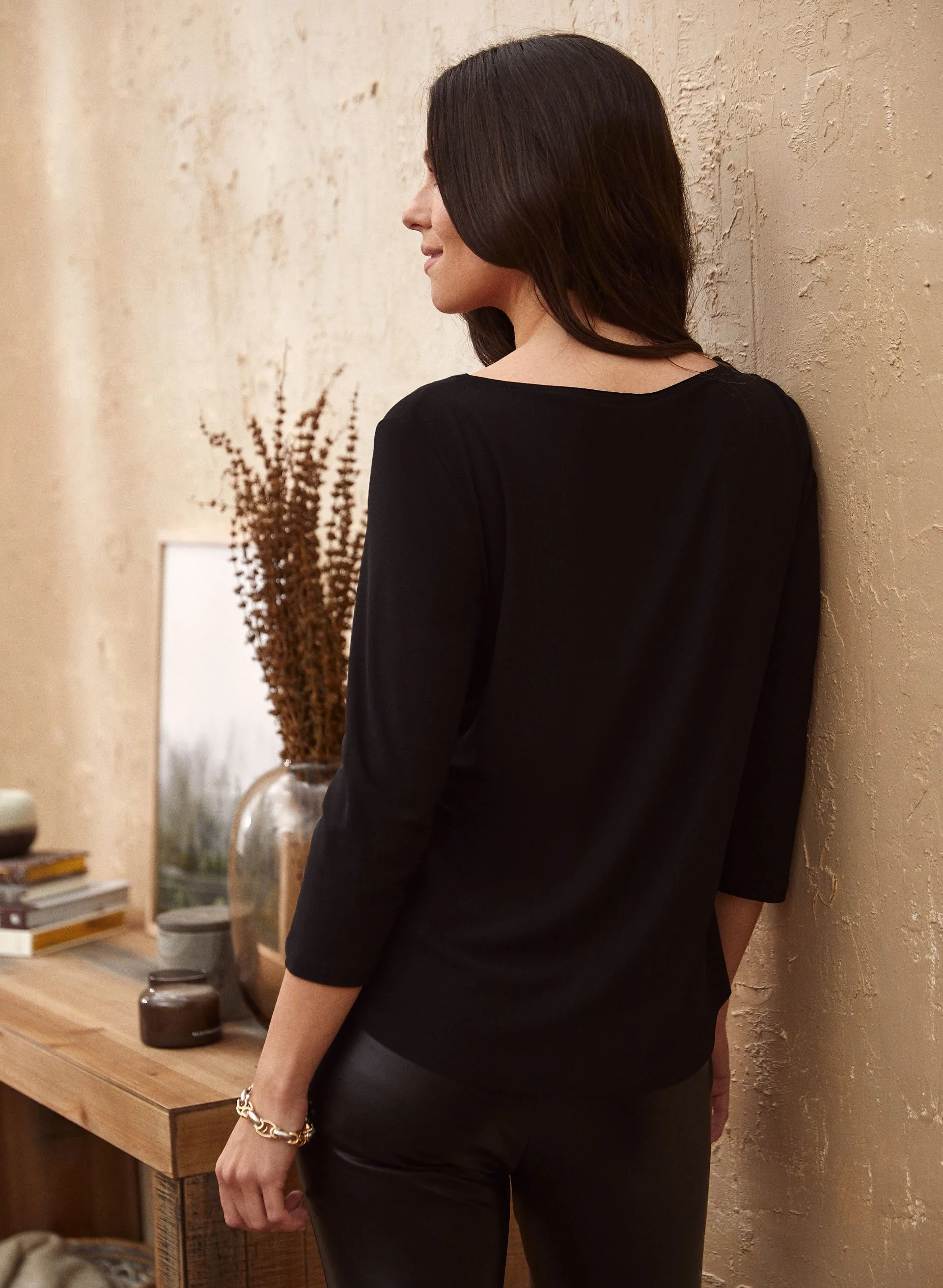 Golden Button Detail Crepe Top sold by Laura product image thumbnail 3