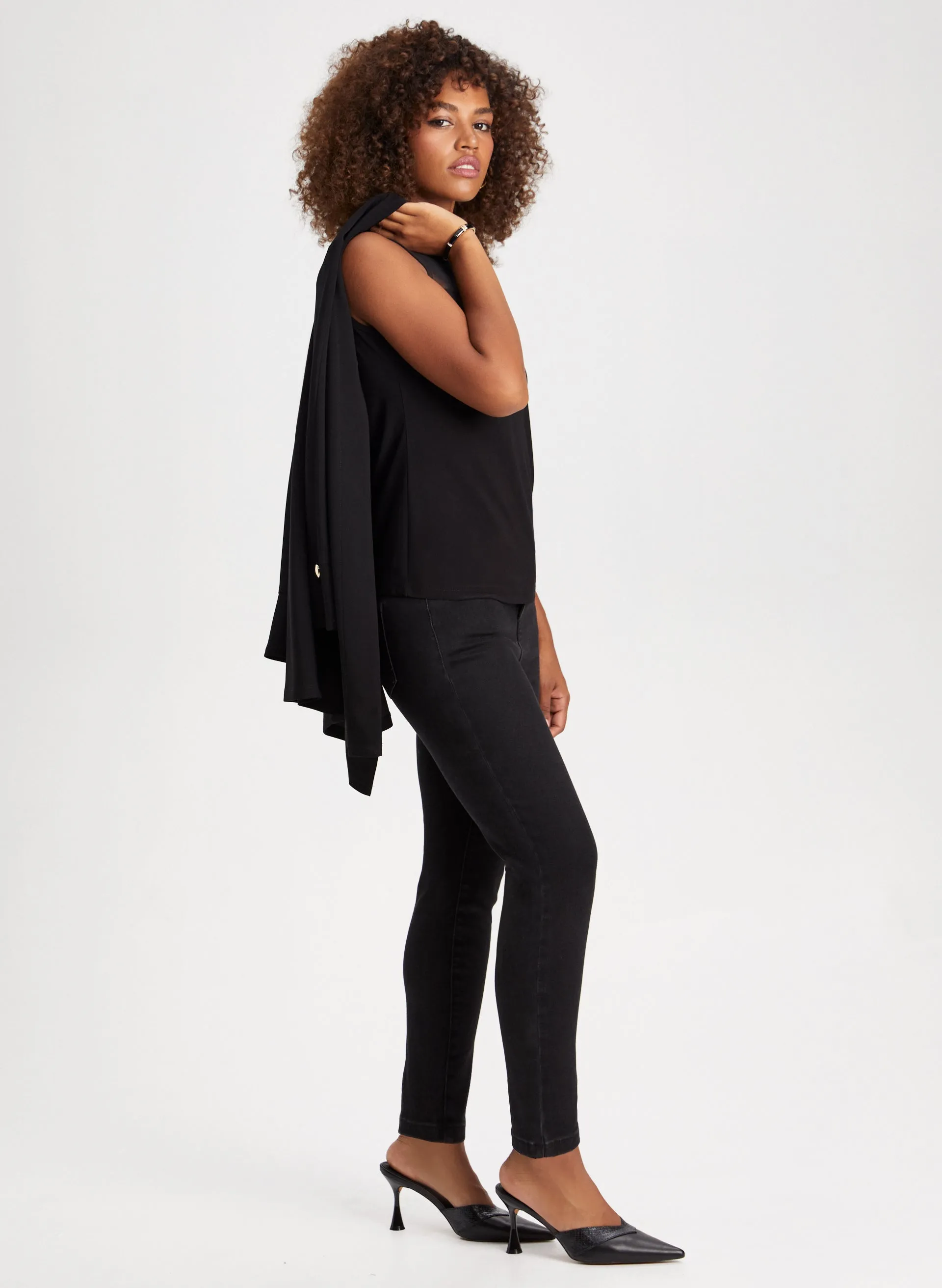 Mesh Yoke Sleeveless Top sold by Laura product image thumbnail 5