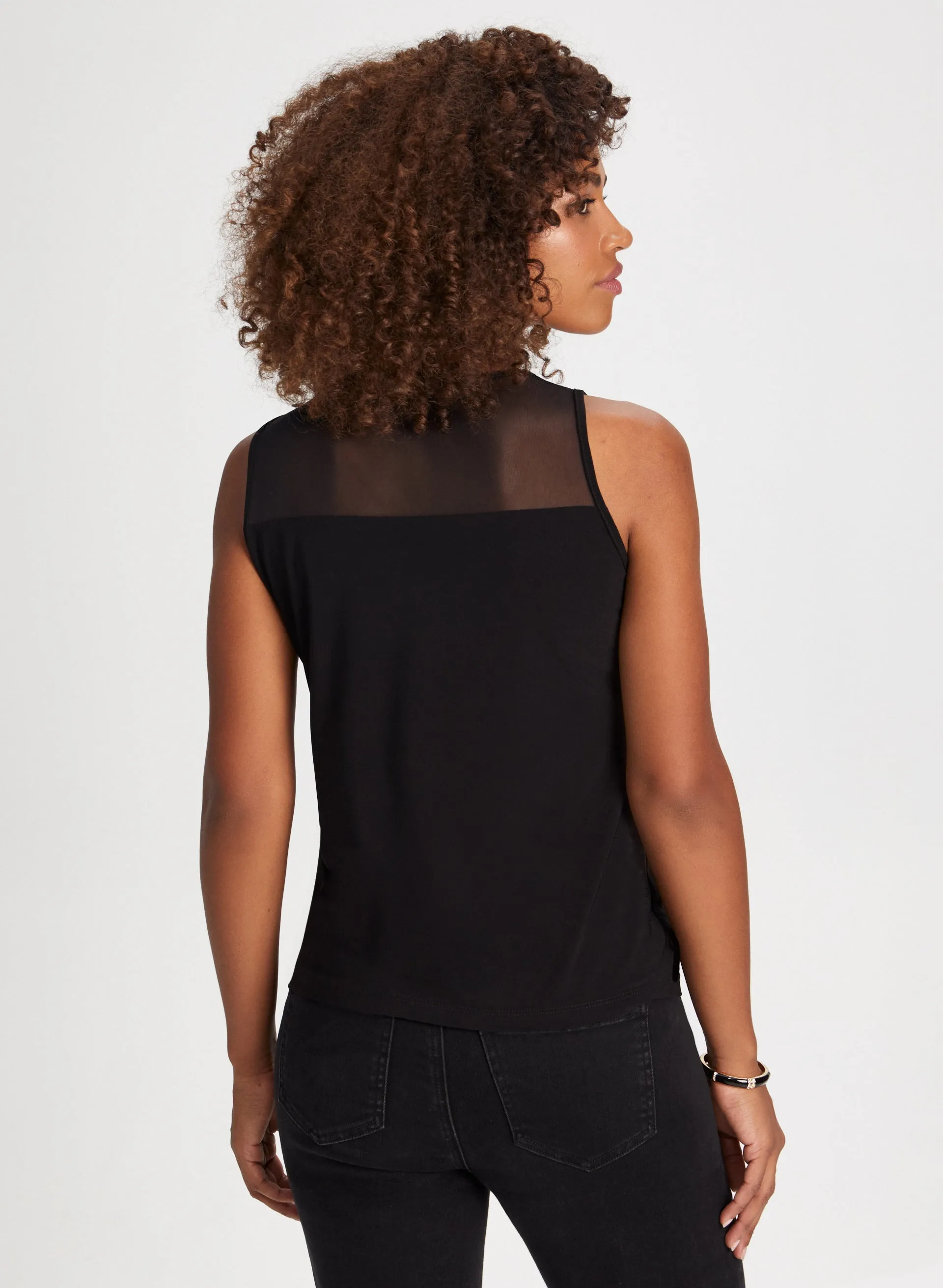 Mesh Yoke Sleeveless Top sold by Laura product image thumbnail 4