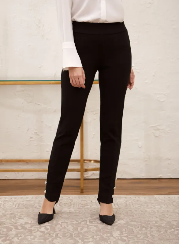 Pearl Detail Pull-On Pants sold by Laura