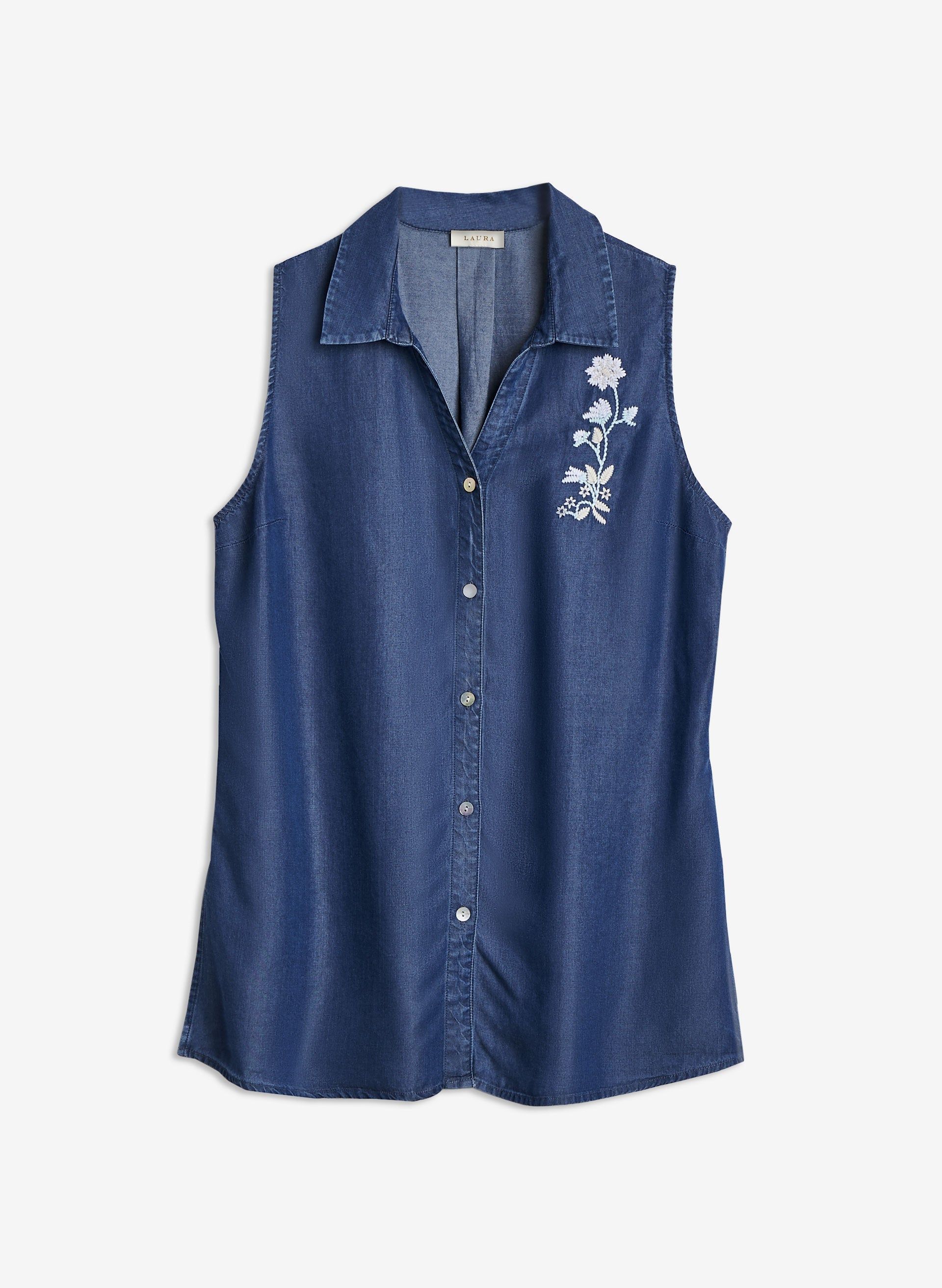 Embroidered Sleeveless Tencel Blouse sold by Laura product image thumbnail 5