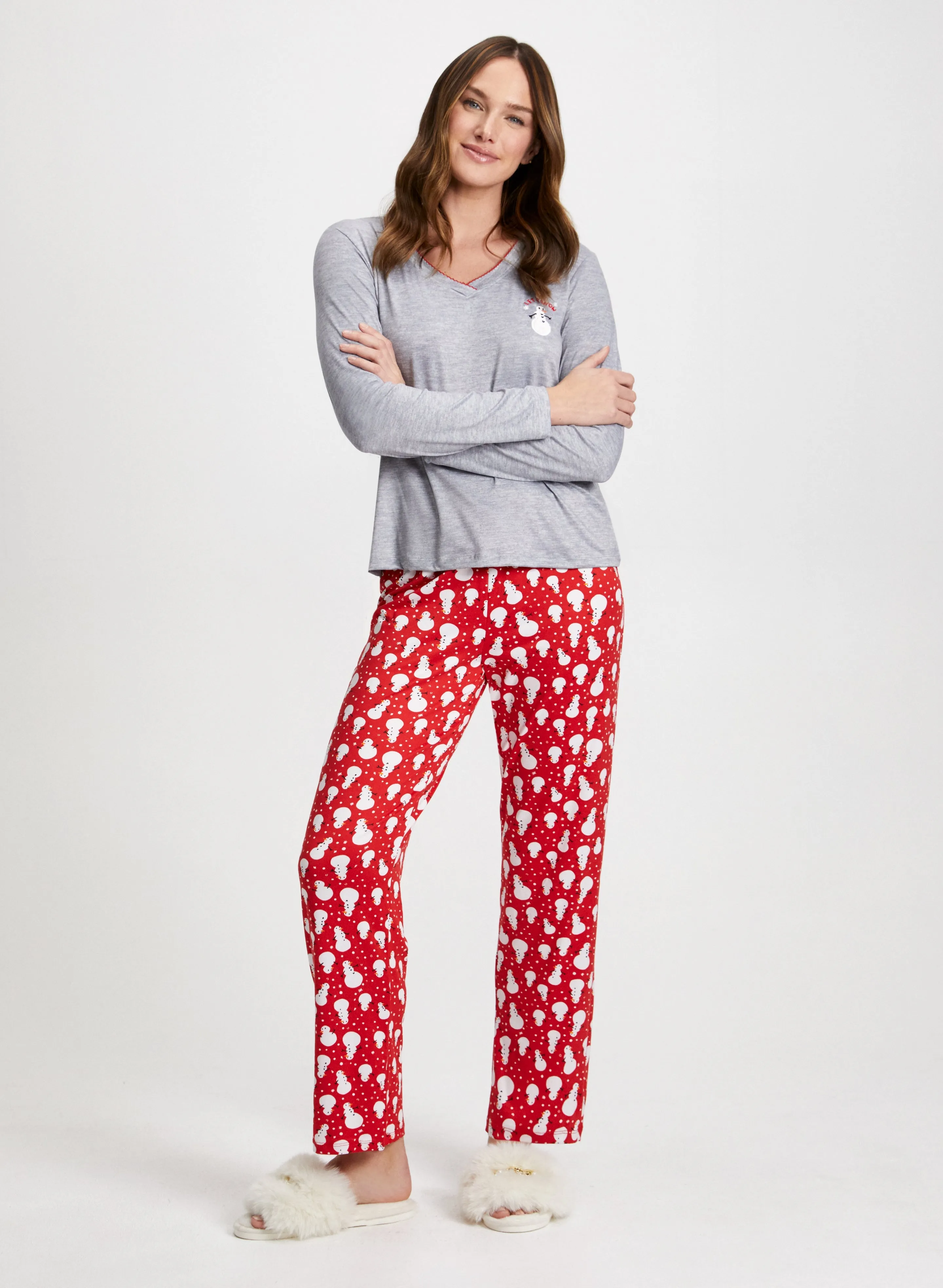 Snowman Print Pyjama Set sold by Laura