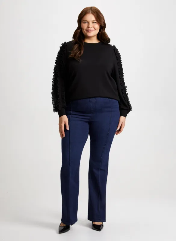 Ruffle Sleeve Top & Bootcut Jeans sold by Laura