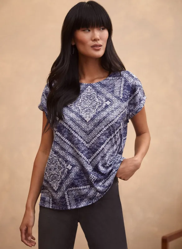 Paisley & Diamond Print Tee sold by Laura