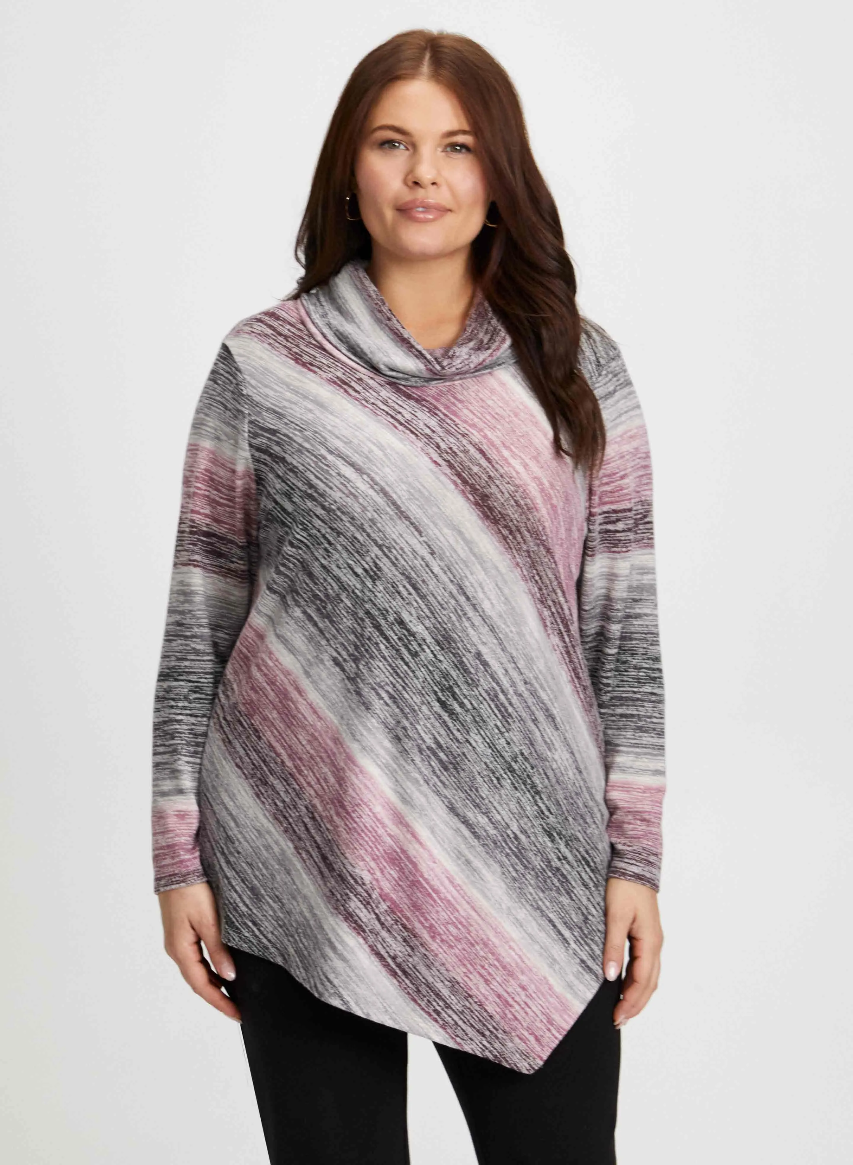 Stripe Print Asymmetrical Top sold by Laura