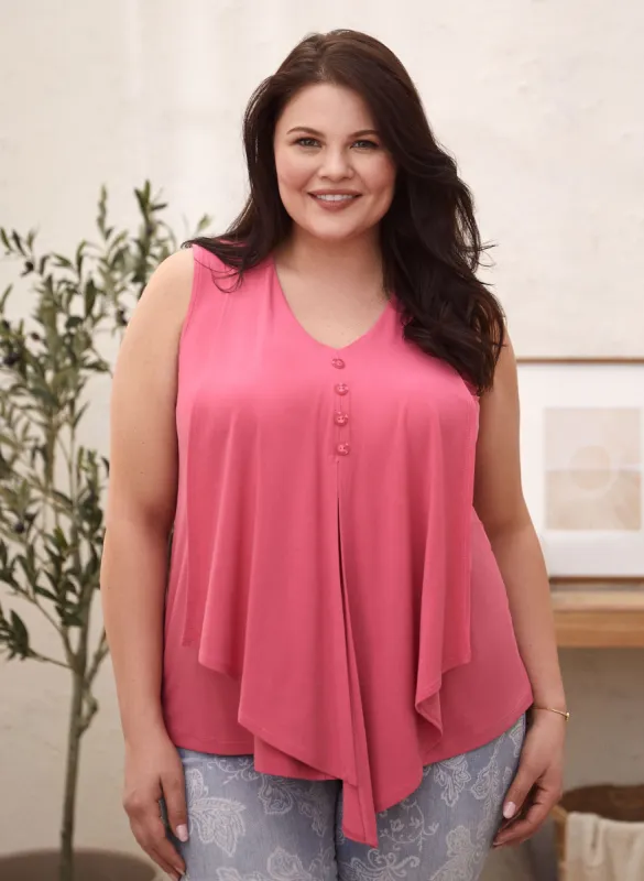 Joseph Ribkoff - Asymmetric Button Front Tunic made by Laura