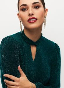 Twist Neck Shimmer Top sold by Laura