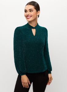 Twist Neck Shimmer Top sold by Laura