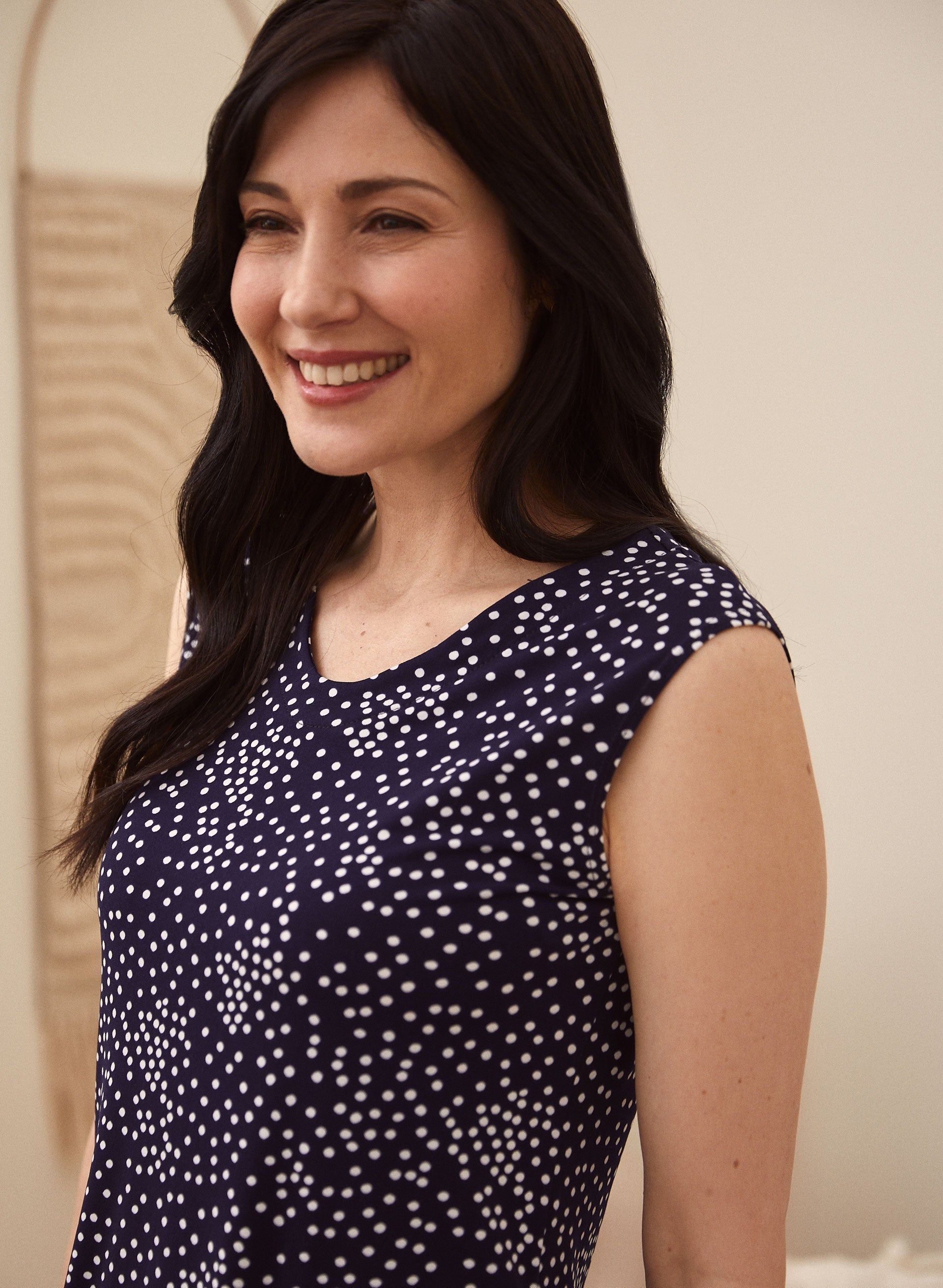 Sleeveless Dot Print Top sold by Laura