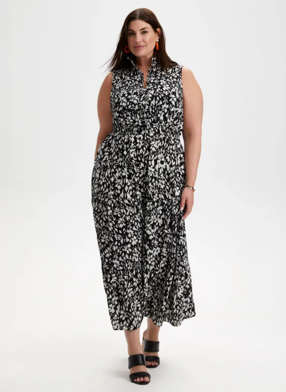 Frill Detail V-Neck Maxi Dress sold by Laura