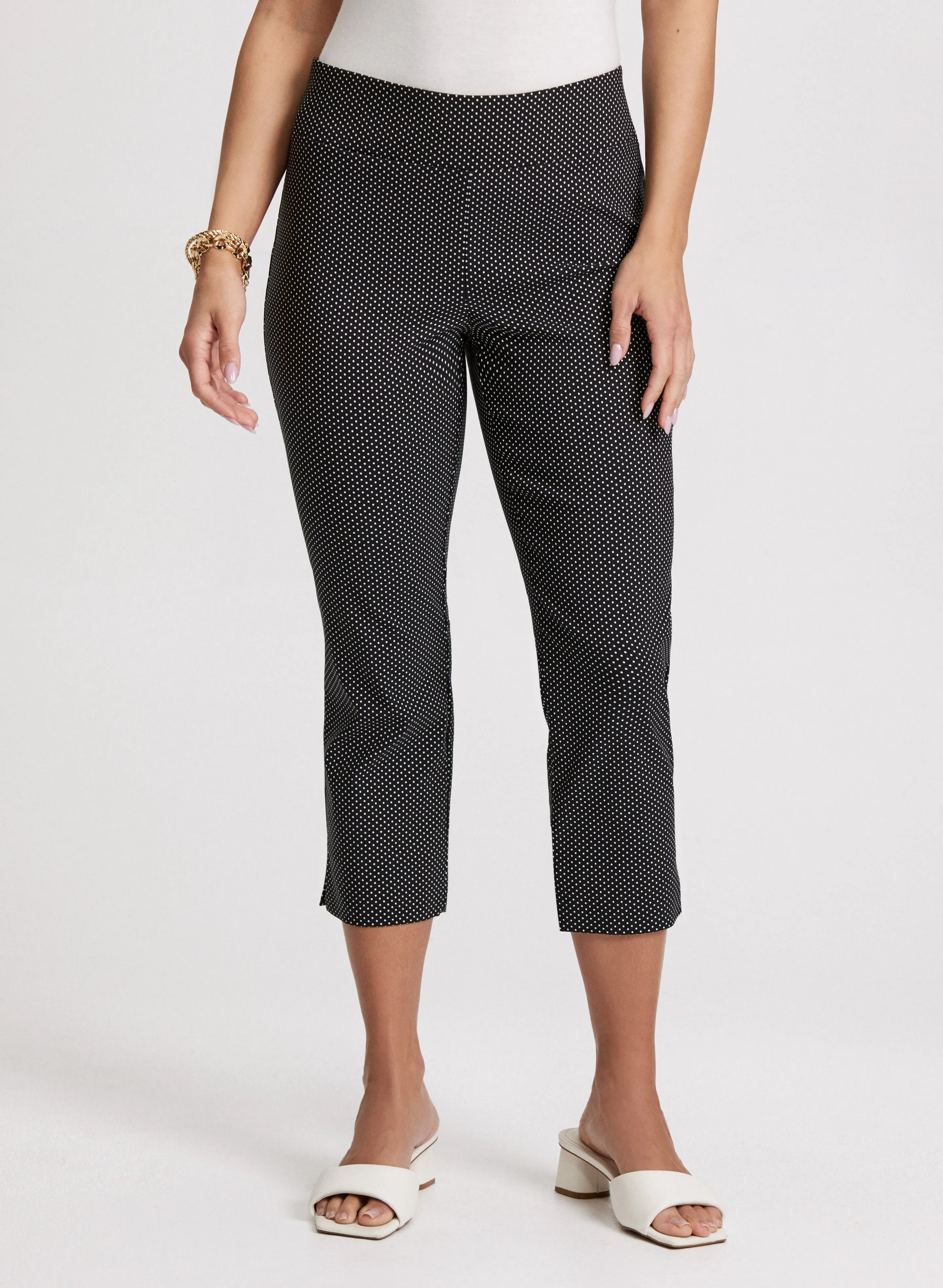 Pull-On Micro Dot Capri Pants sold by Laura