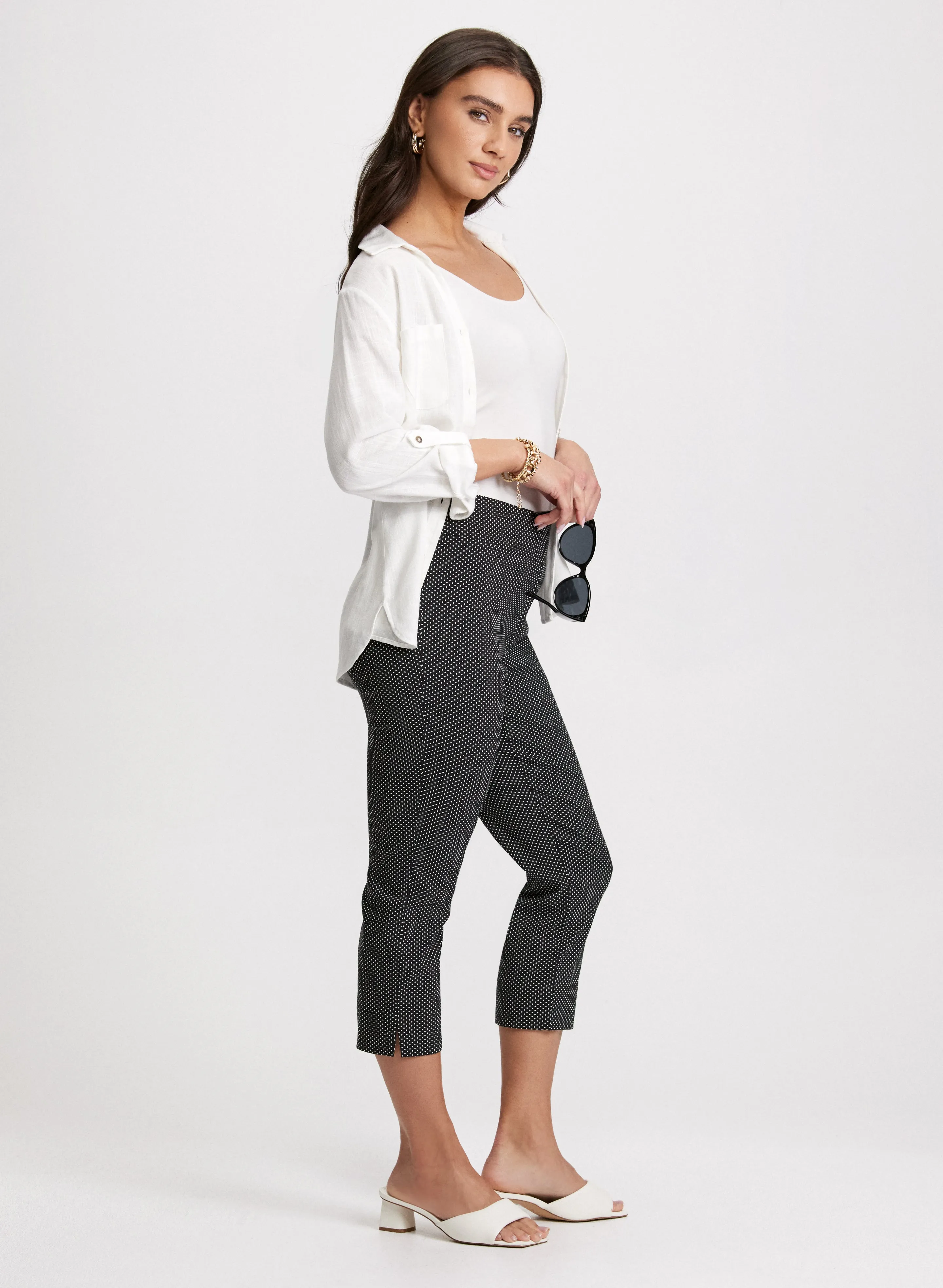 Pull-On Micro Dot Capri Pants sold by Laura product image thumbnail 4