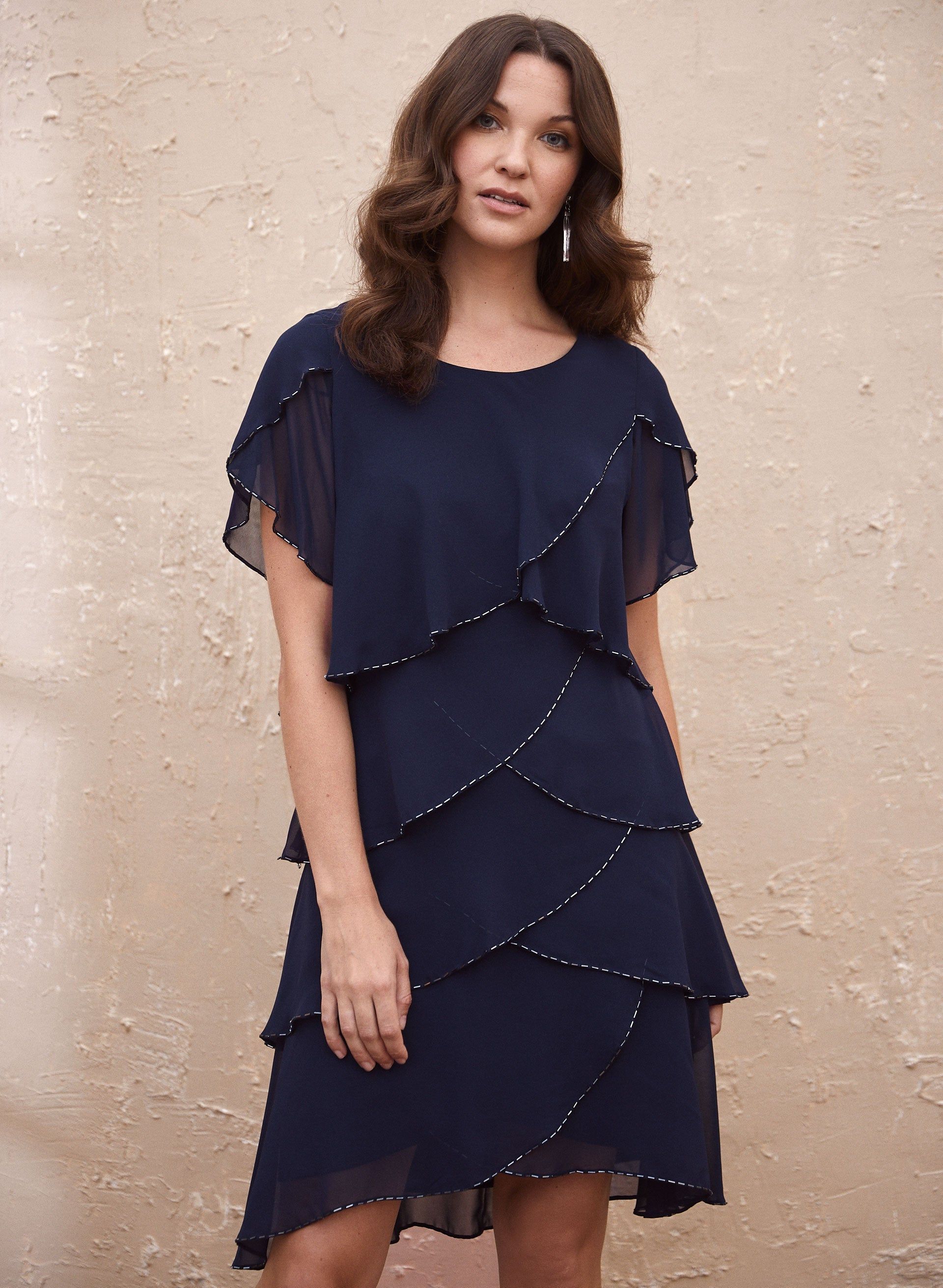 Tiered Ruffle Chiffon Dress sold by Laura product image thumbnail 4