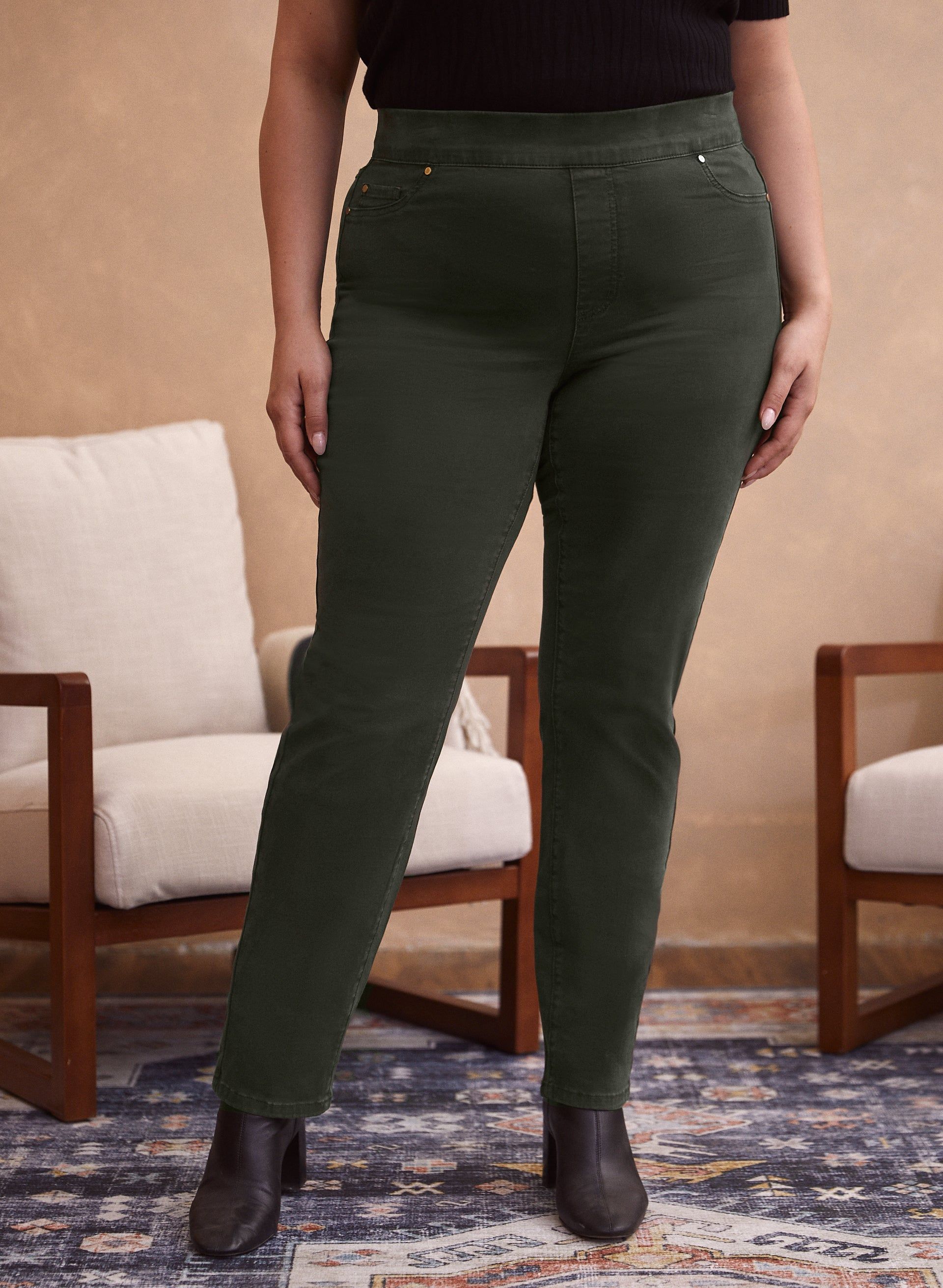 Pull-On Straight Leg Jeans sold by Laura