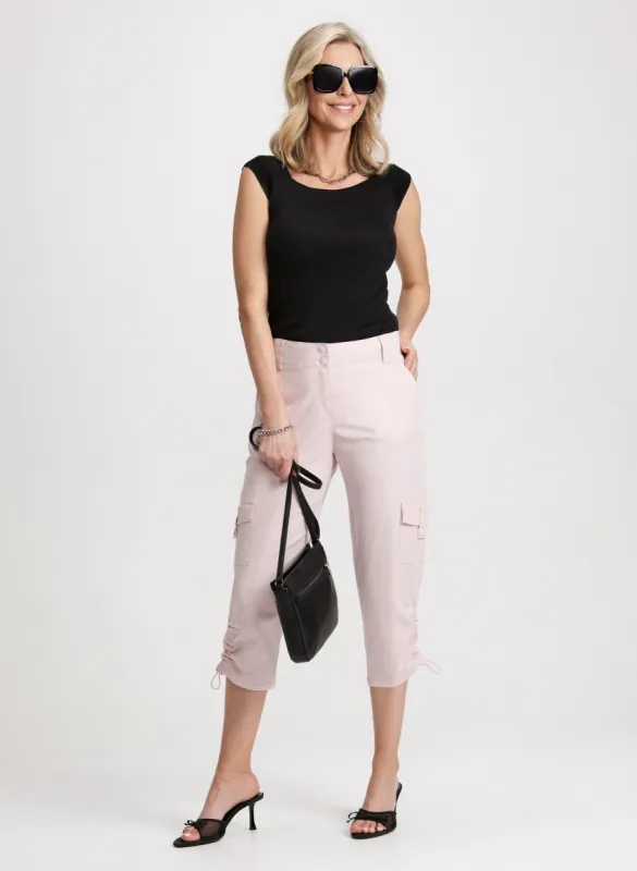 Sleeveless Knit Pullover & Cropped Cargo Pants sold by Laura