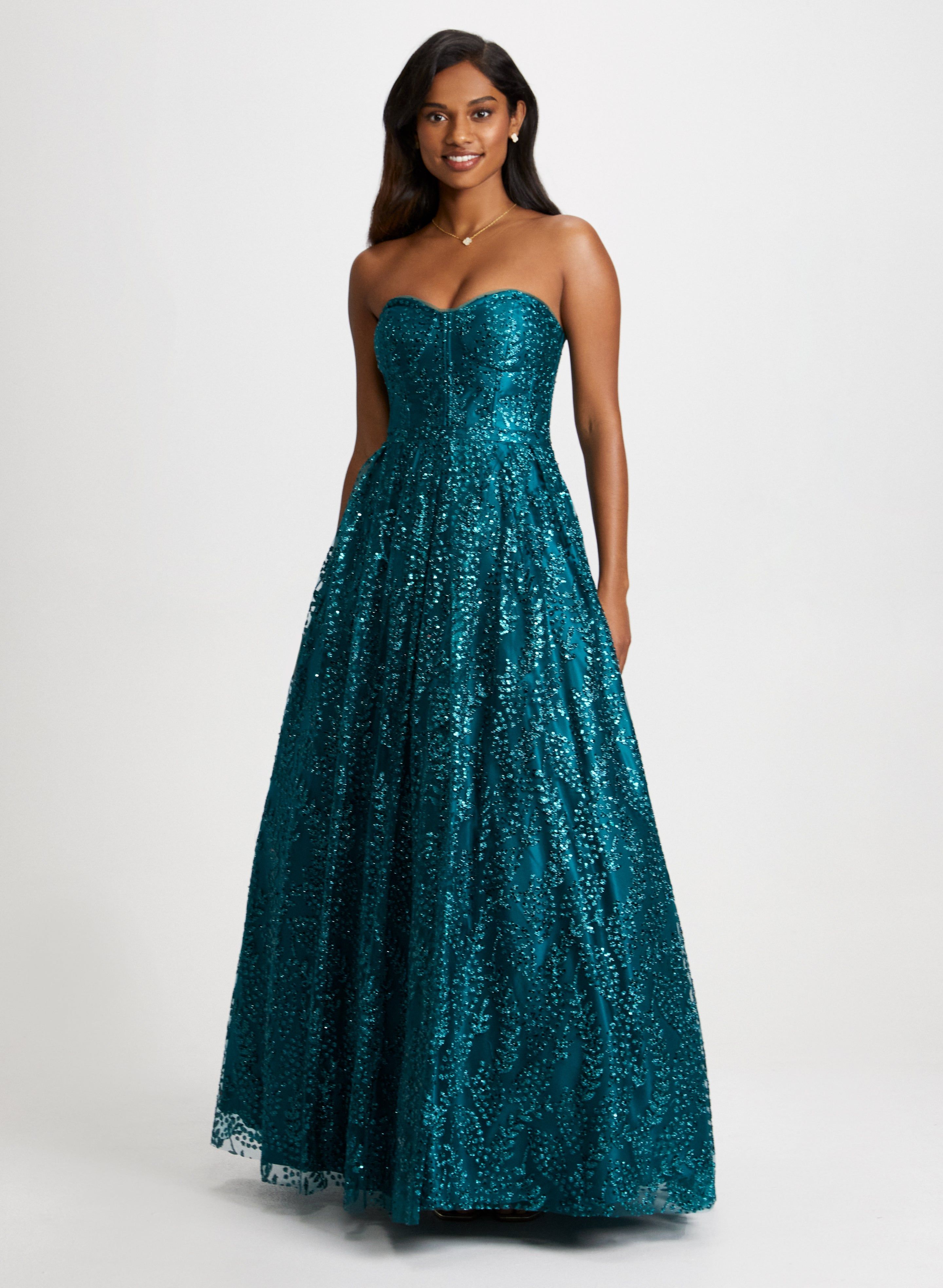 Strapless Corset Detail Ball Gown sold by Laura