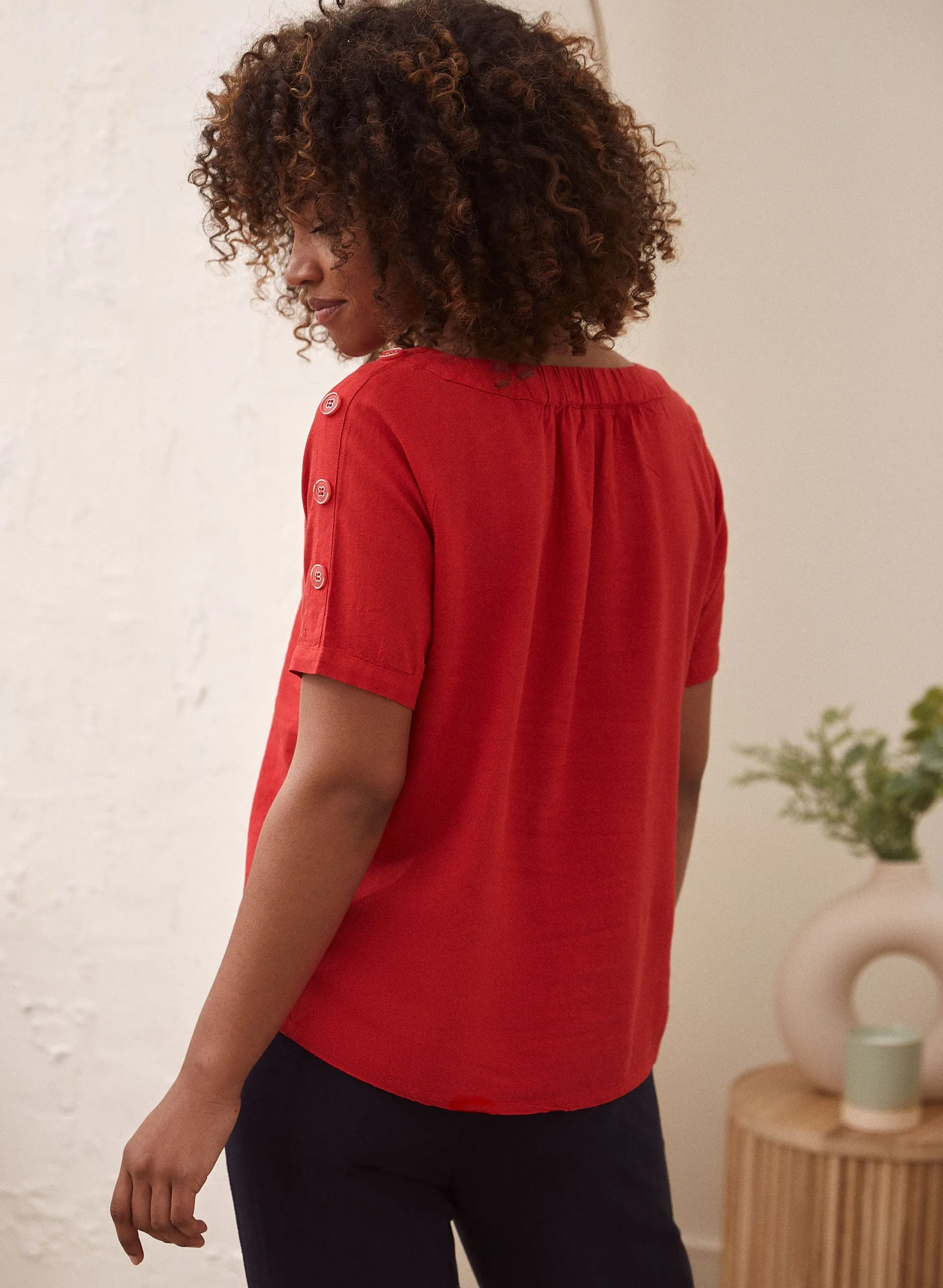 Button Detail Linen Top sold by Laura product image thumbnail 5