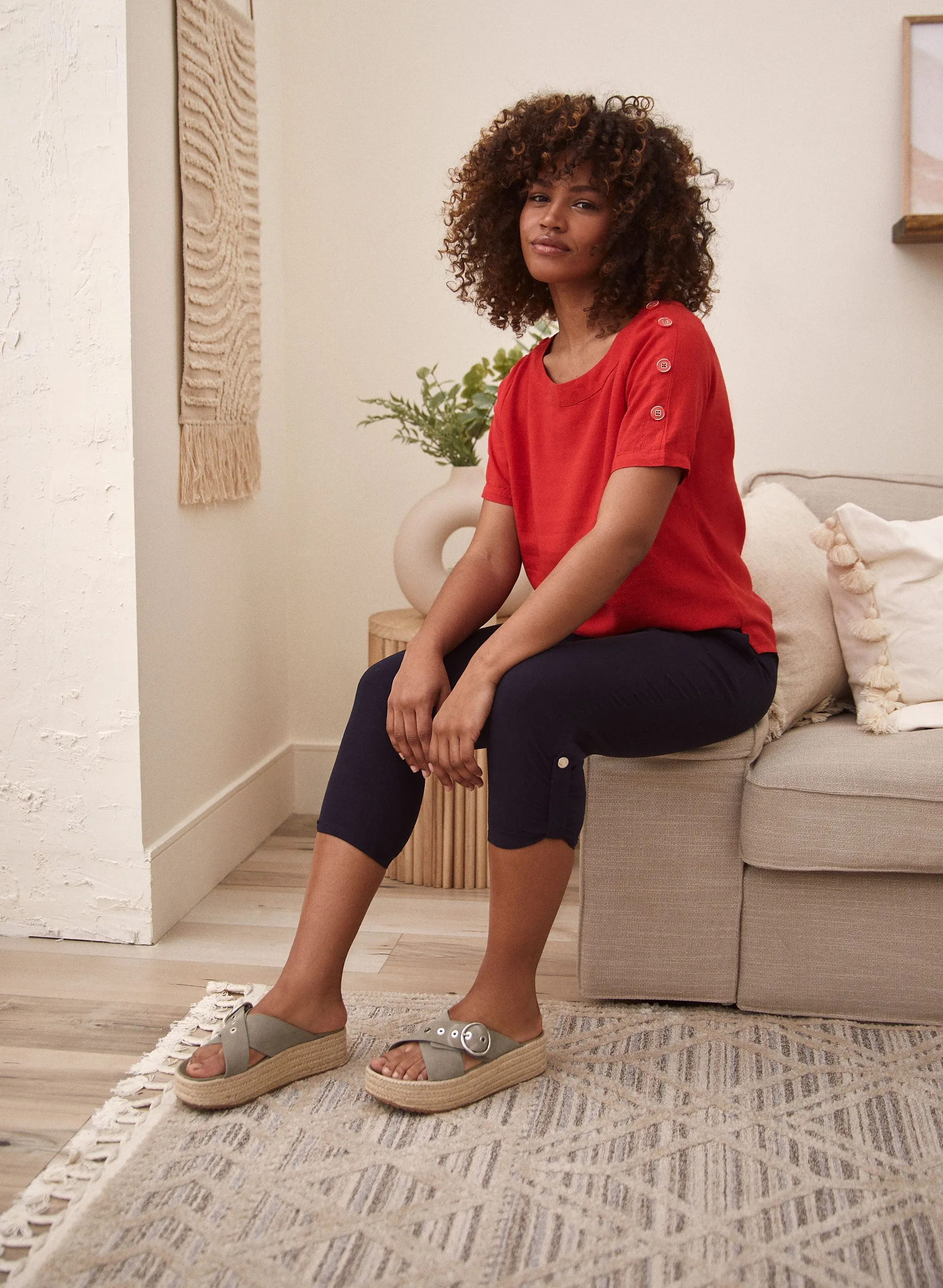 Button Detail Linen Top sold by Laura product image thumbnail 4