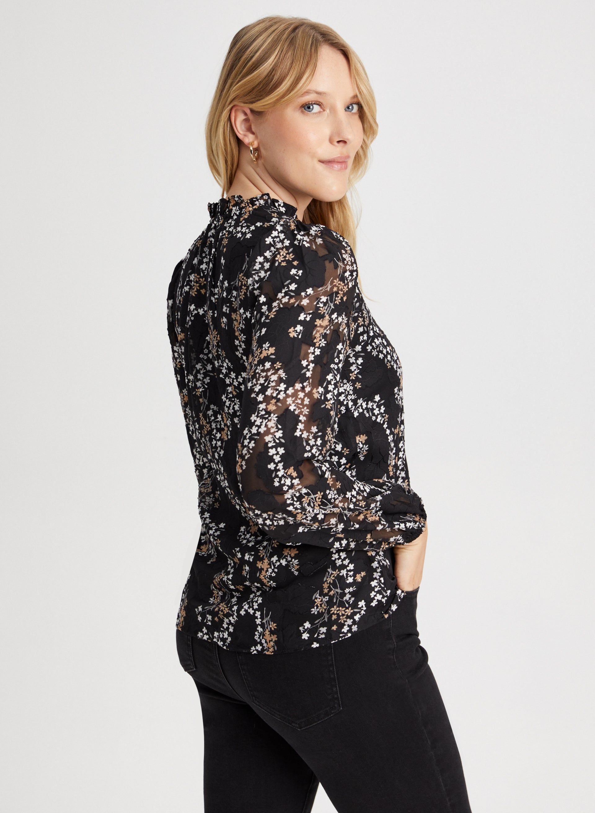 Long Sleeve Floral Motif Blouse sold by Laura product image thumbnail 2